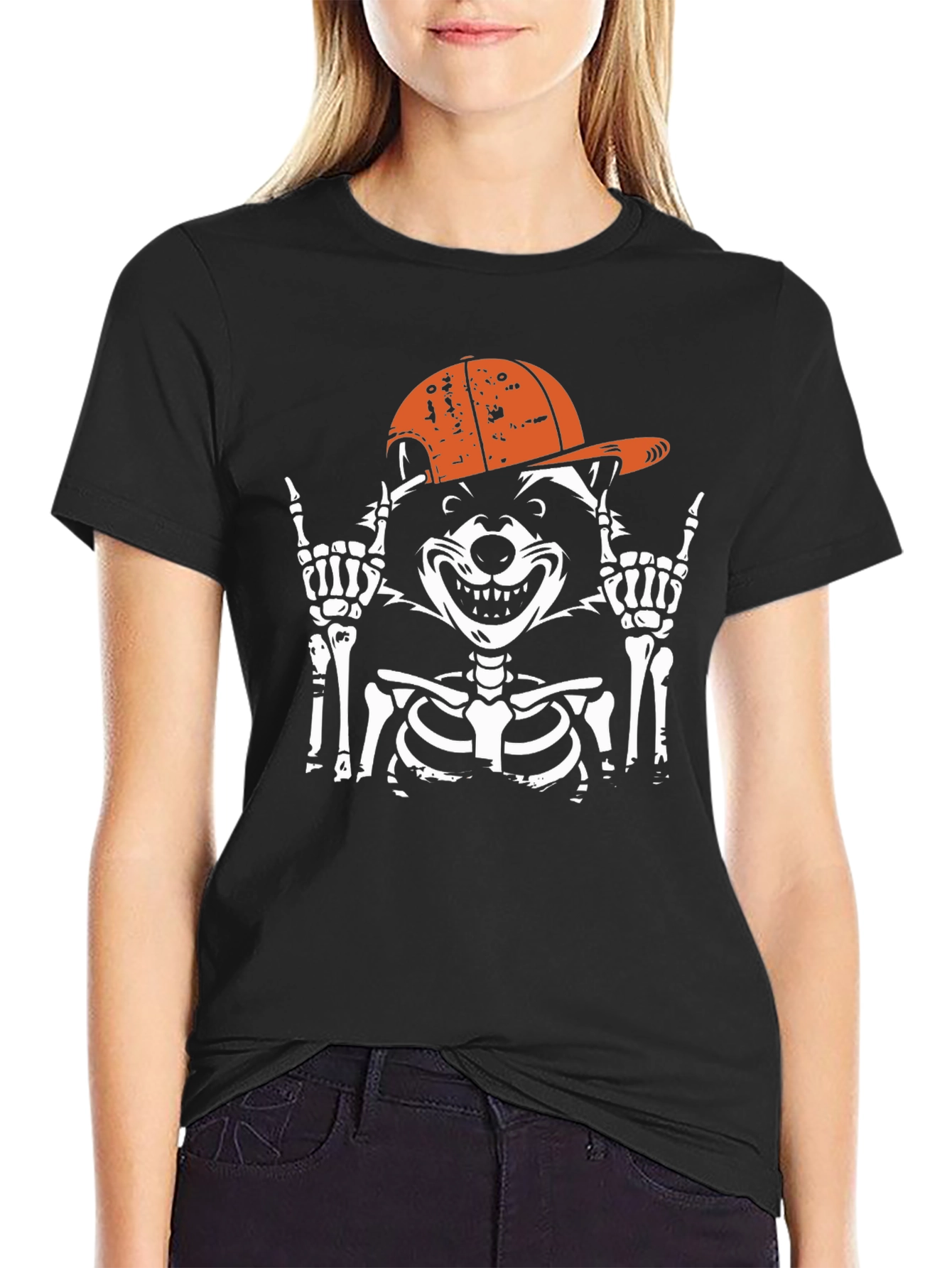 Rocker Raccoon Skeleton Graphic Tee