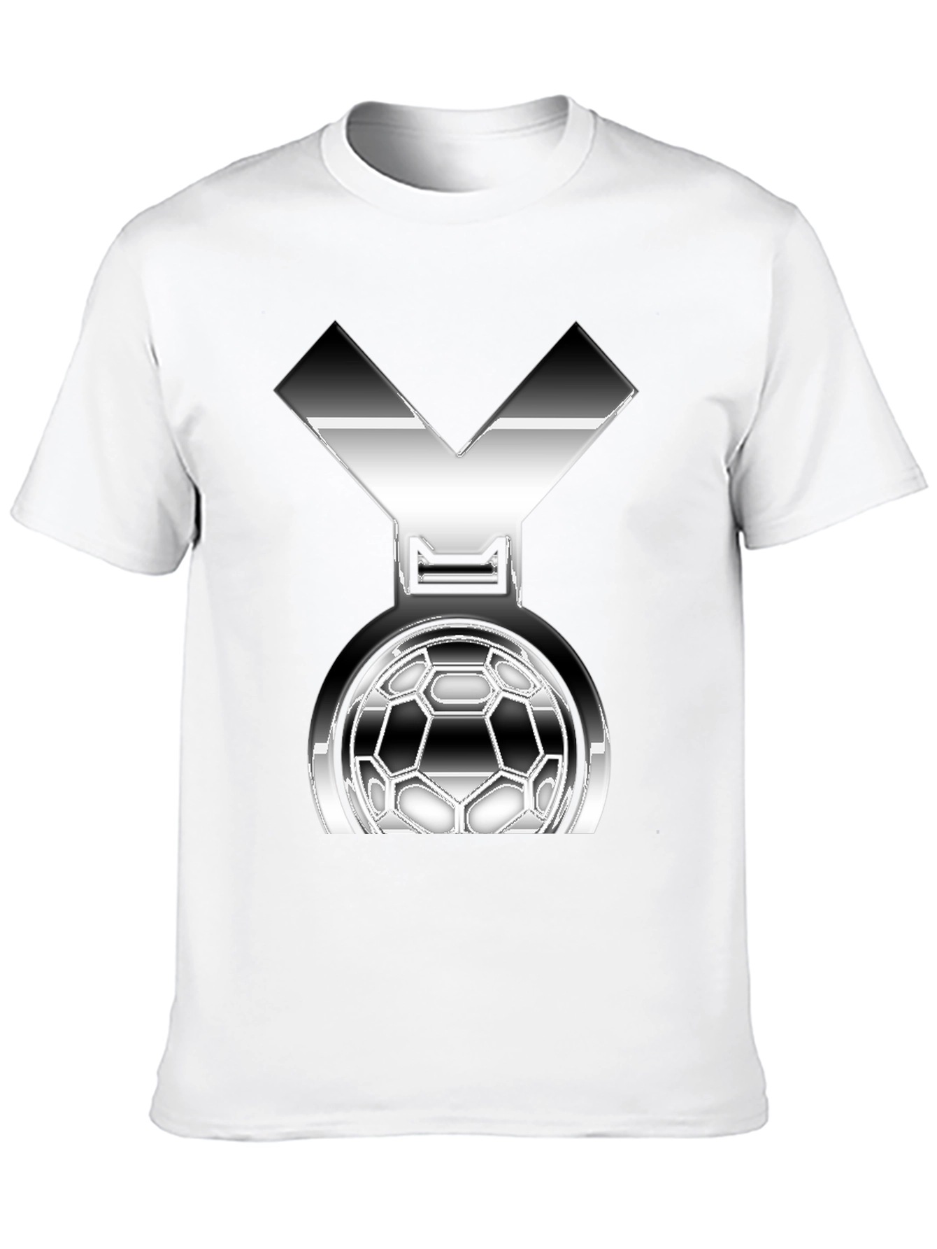 Metallic Soccer Medal Graphic T-Shirt