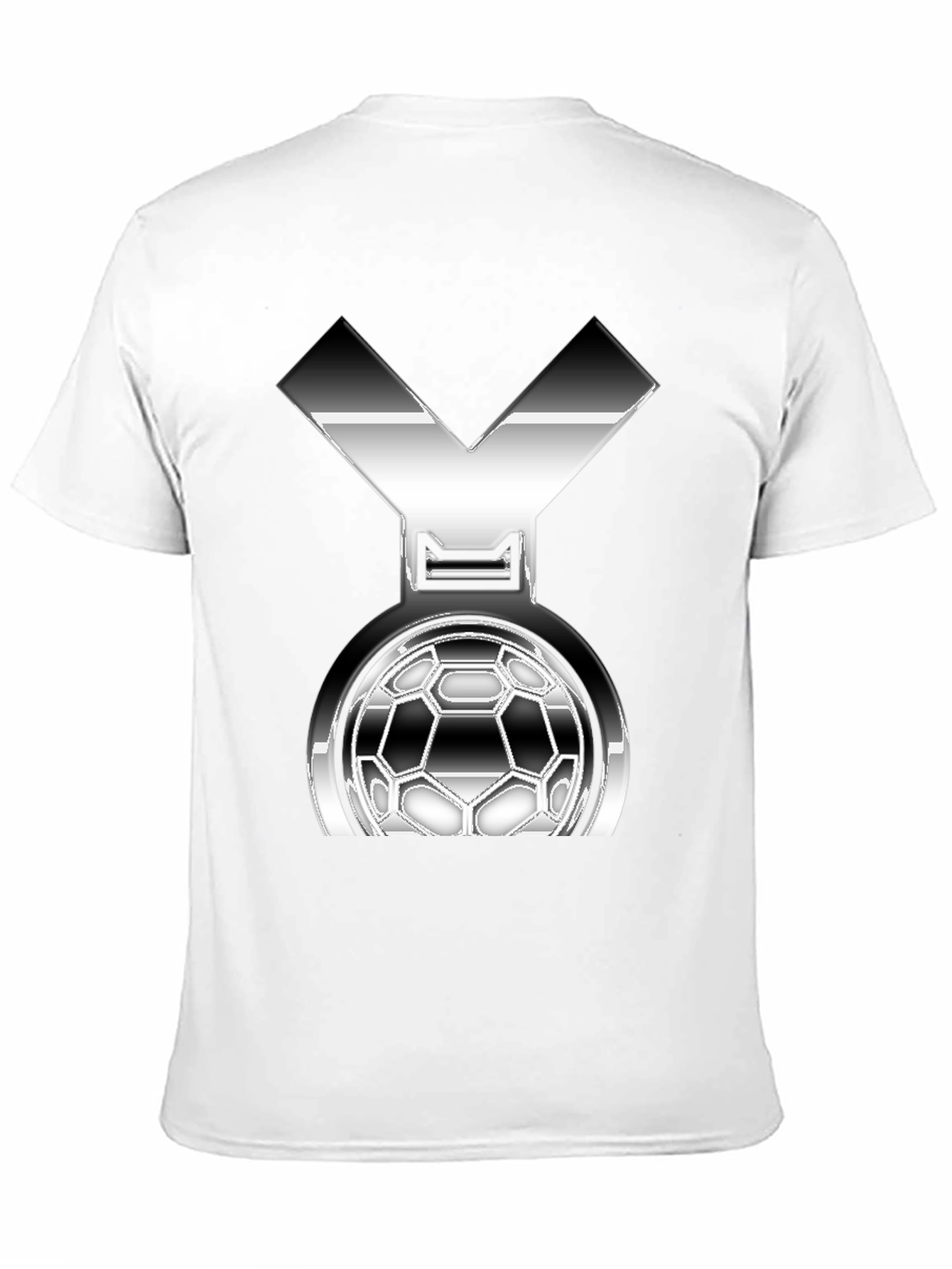 Metallic Soccer Medal Graphic T-Shirt