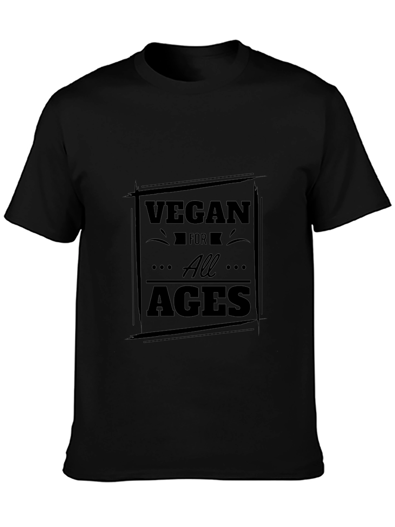 Vegan for All Ages Black T-Shirt