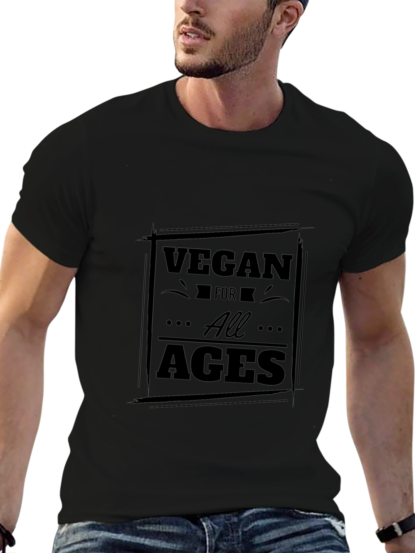 Vegan for All Ages Black T-Shirt