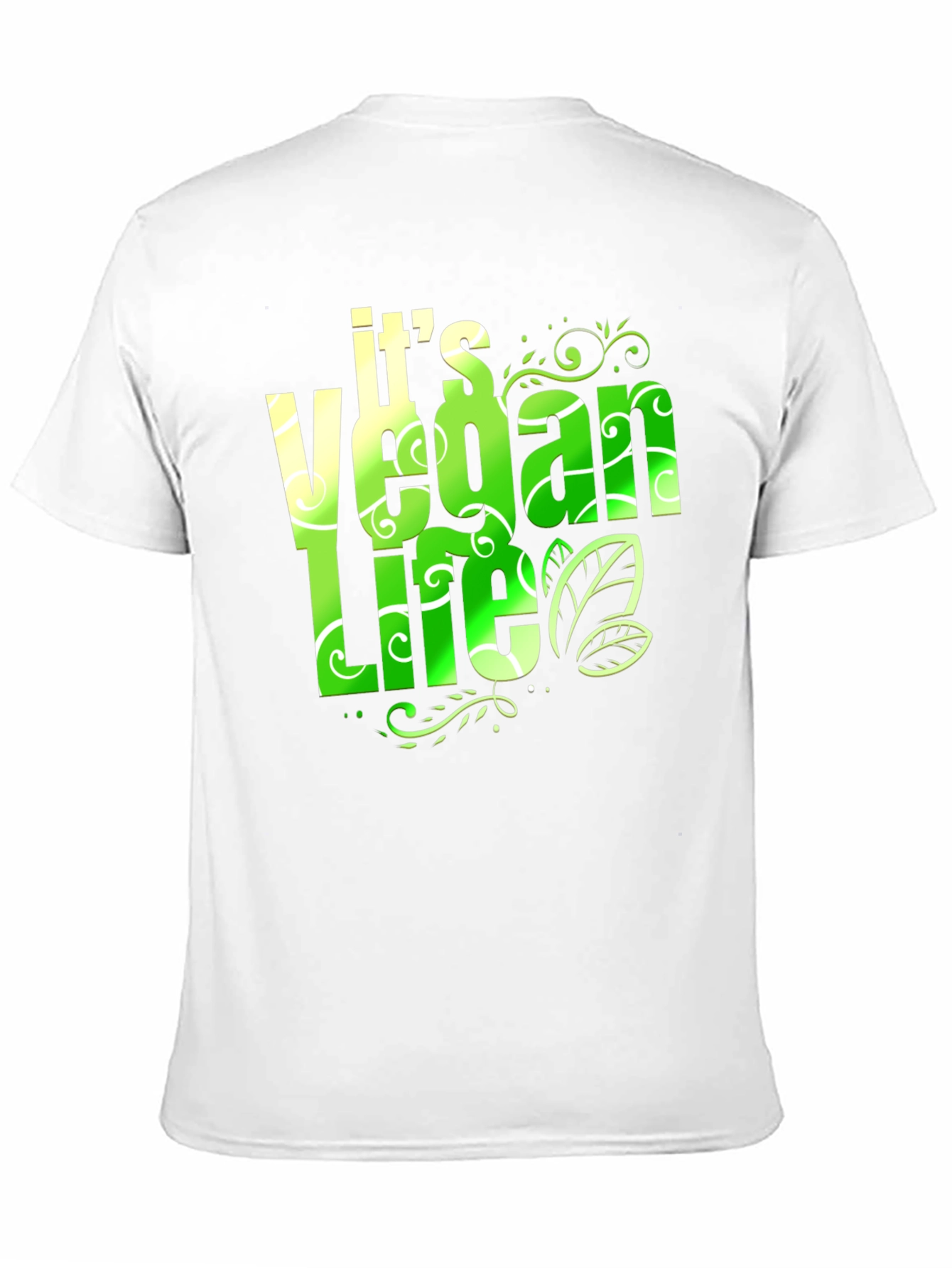 Vegan Life T-Shirt: Green & White Design