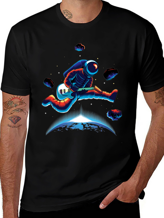 Astronaut Guitar Player T-Shirt - Space Rocker Tee