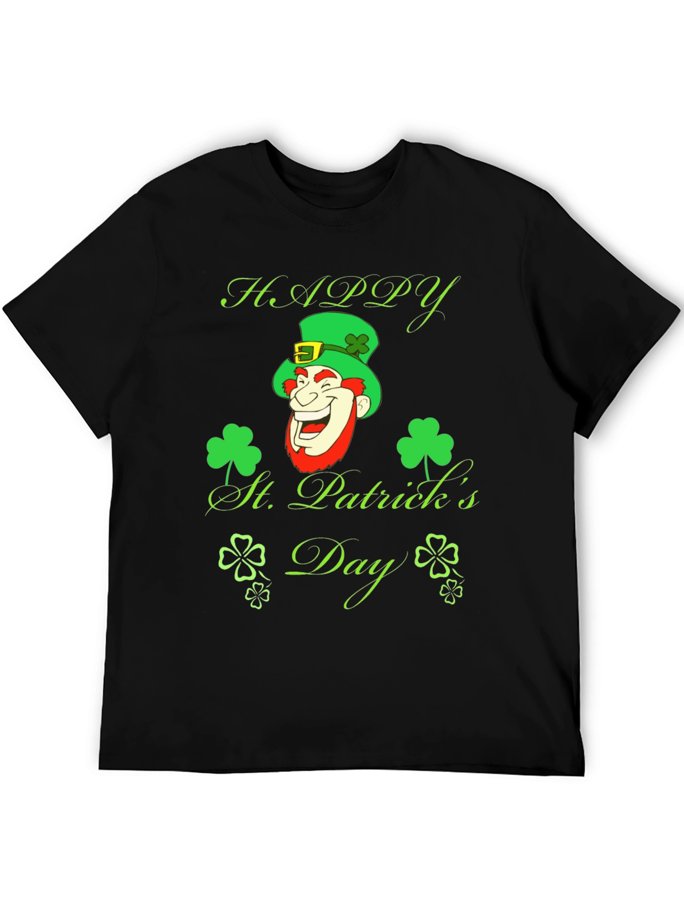 Happy St. Patricks Day Black T-Shirt