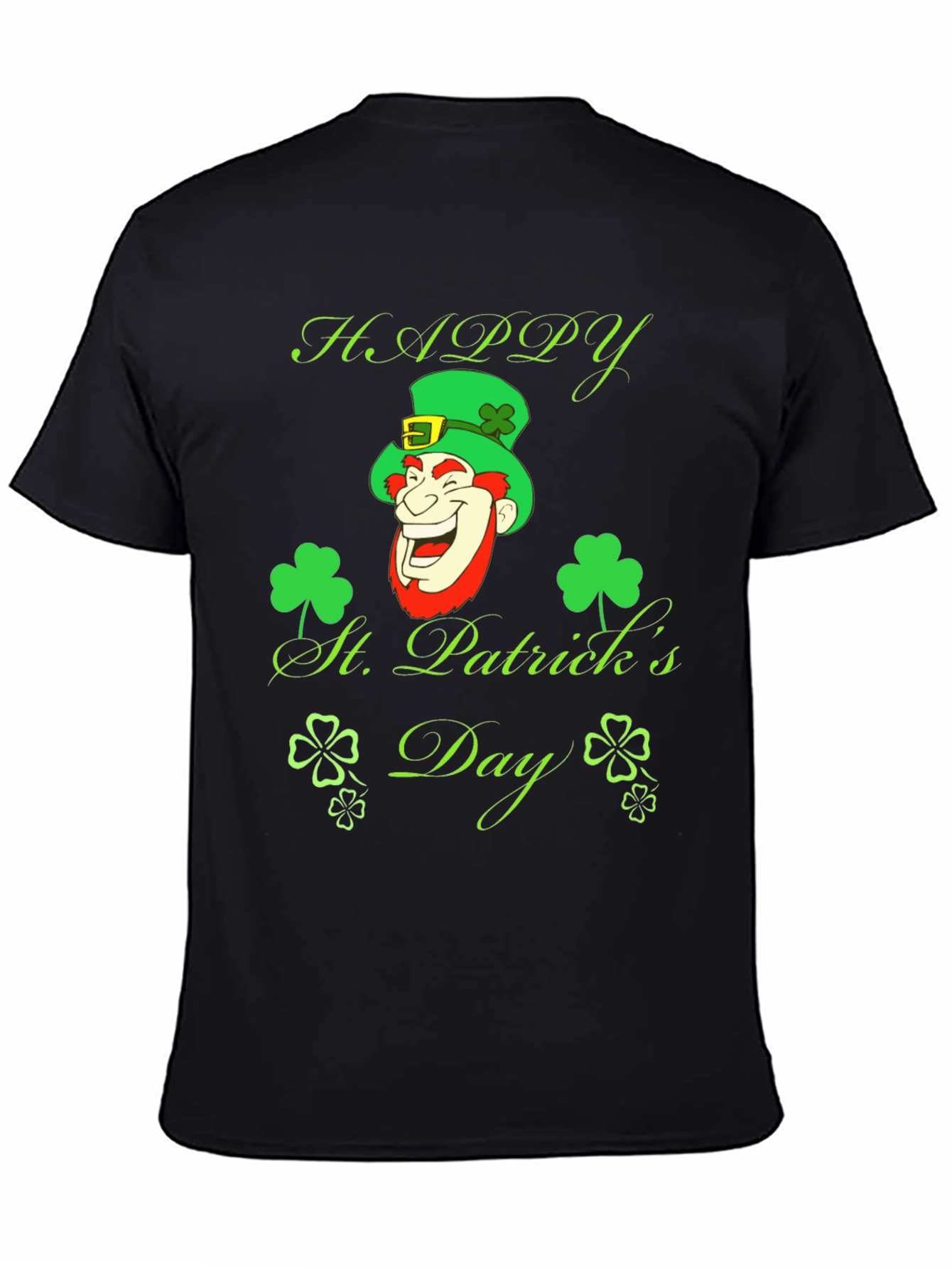 Happy St. Patricks Day Black T-Shirt