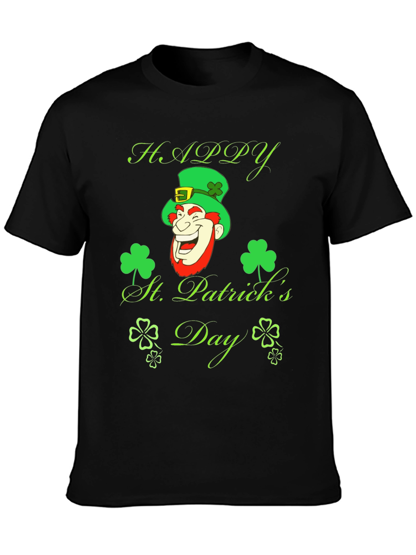 Happy St. Patricks Day Black T-Shirt