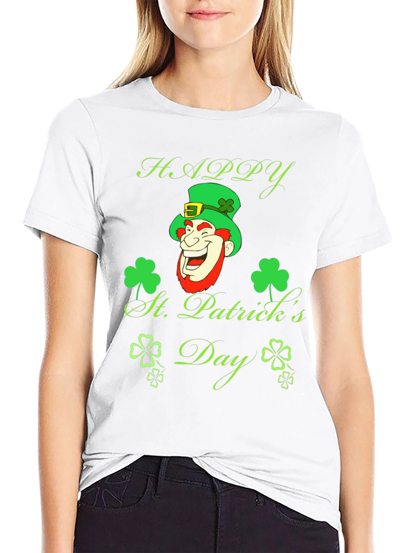 Happy St. Patricks Day Black T-Shirt