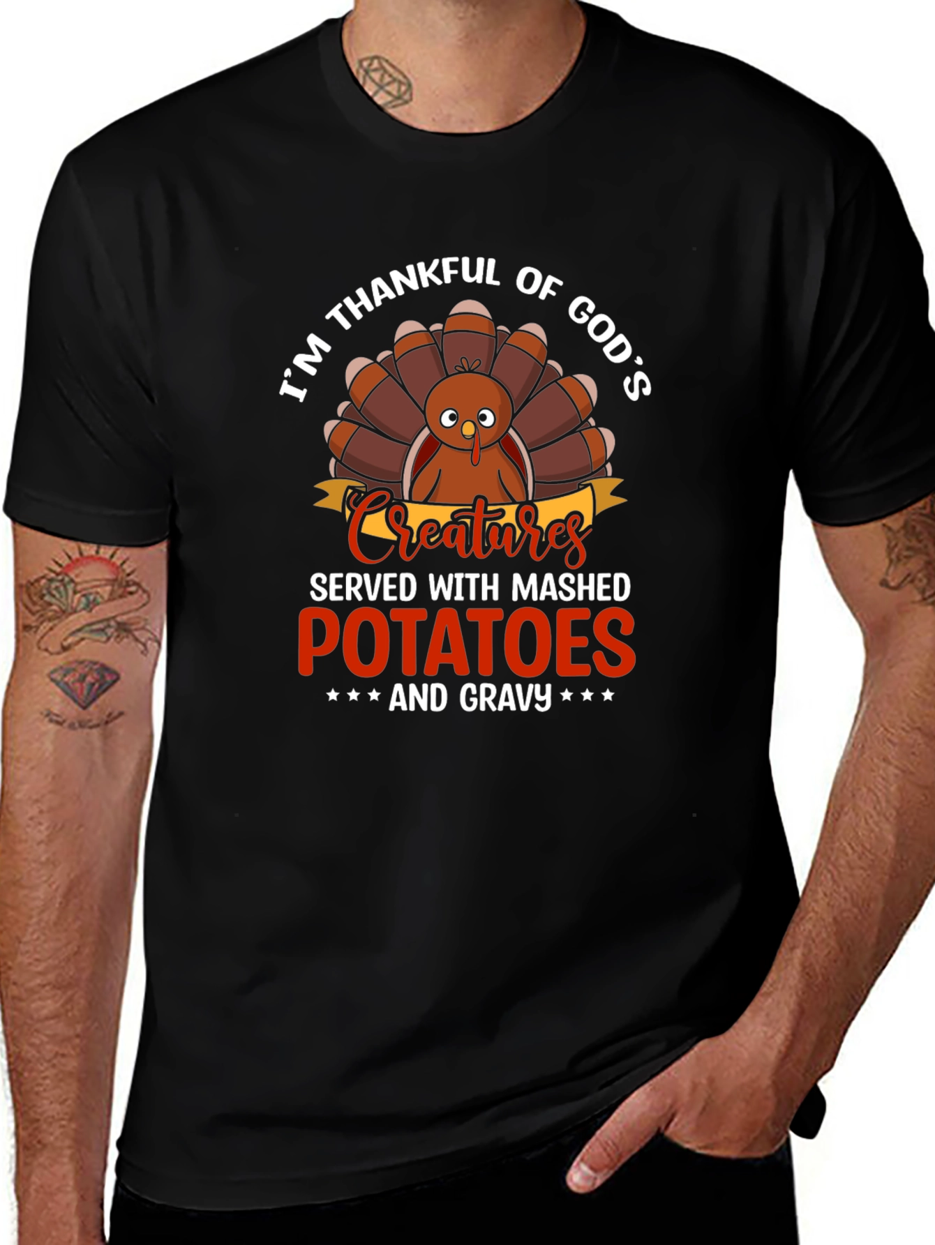 Im Thankful For Gods Creatures Turkey T-Shirt