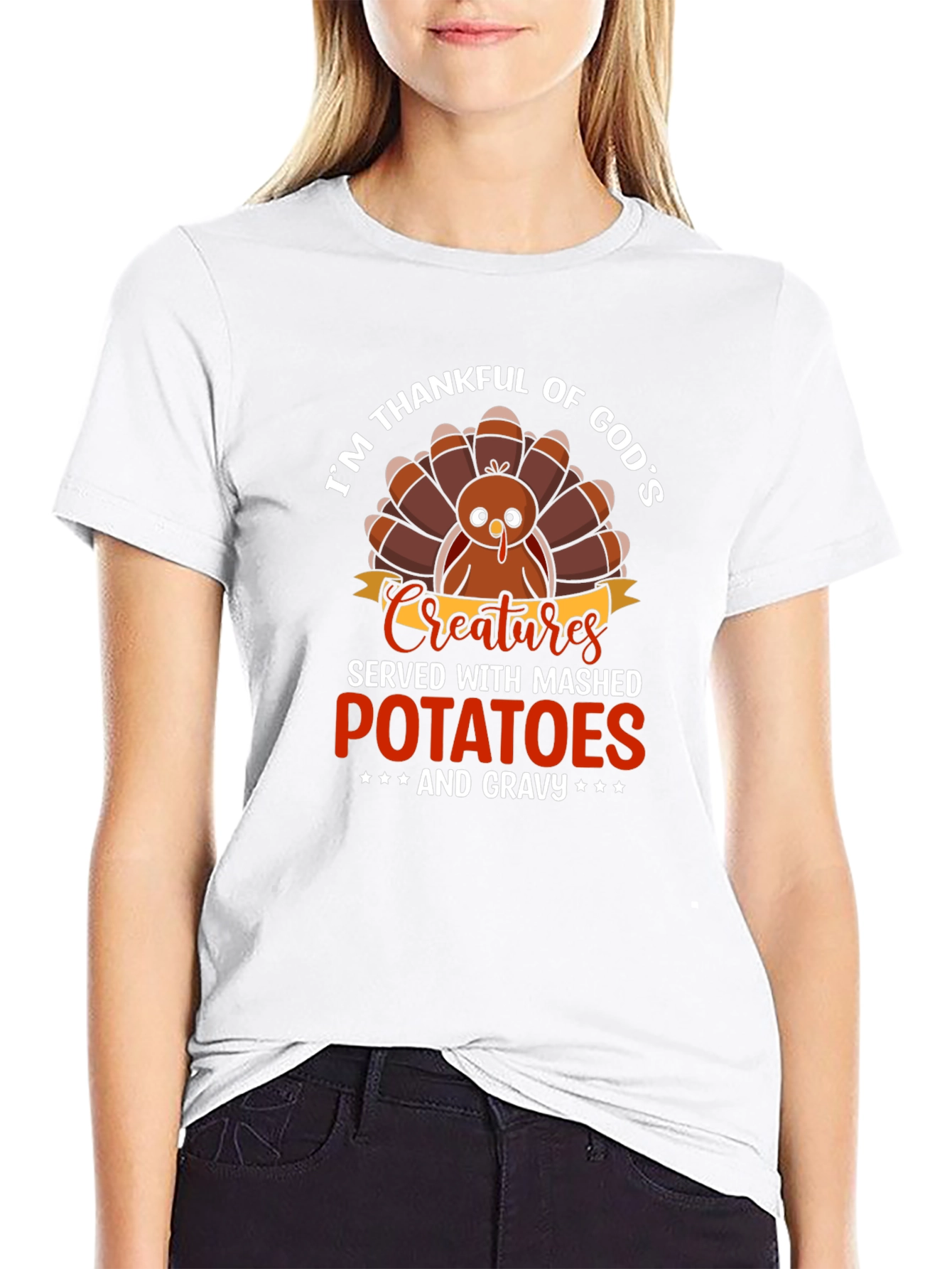 Im Thankful For Gods Creatures Turkey T-Shirt