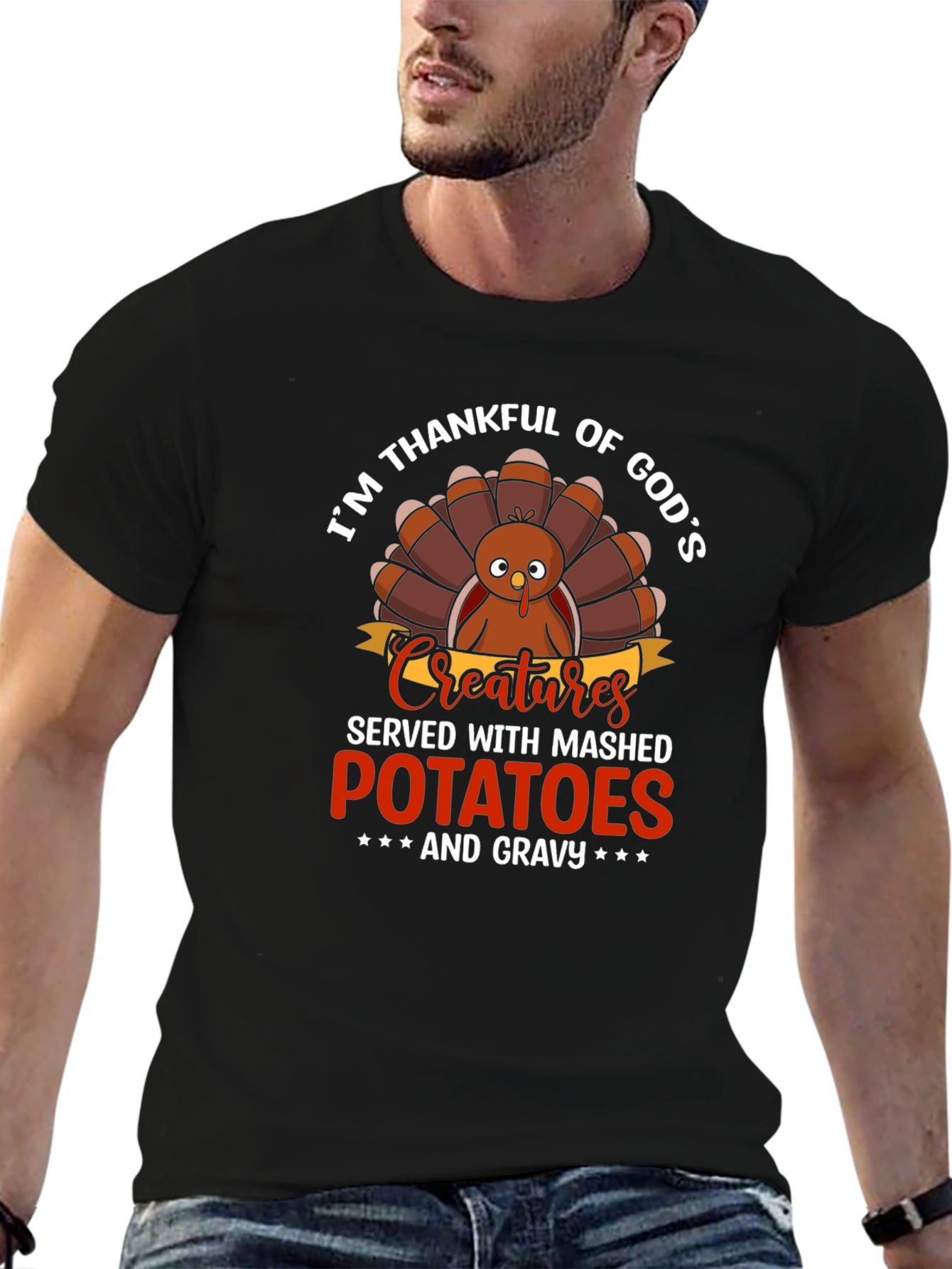 Im Thankful For Gods Creatures Turkey T-Shirt