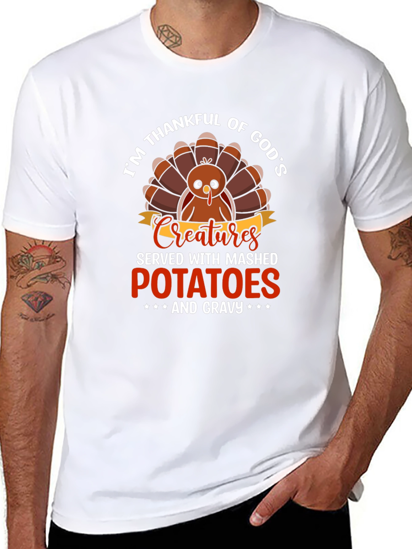 Im Thankful For Gods Creatures Turkey T-Shirt