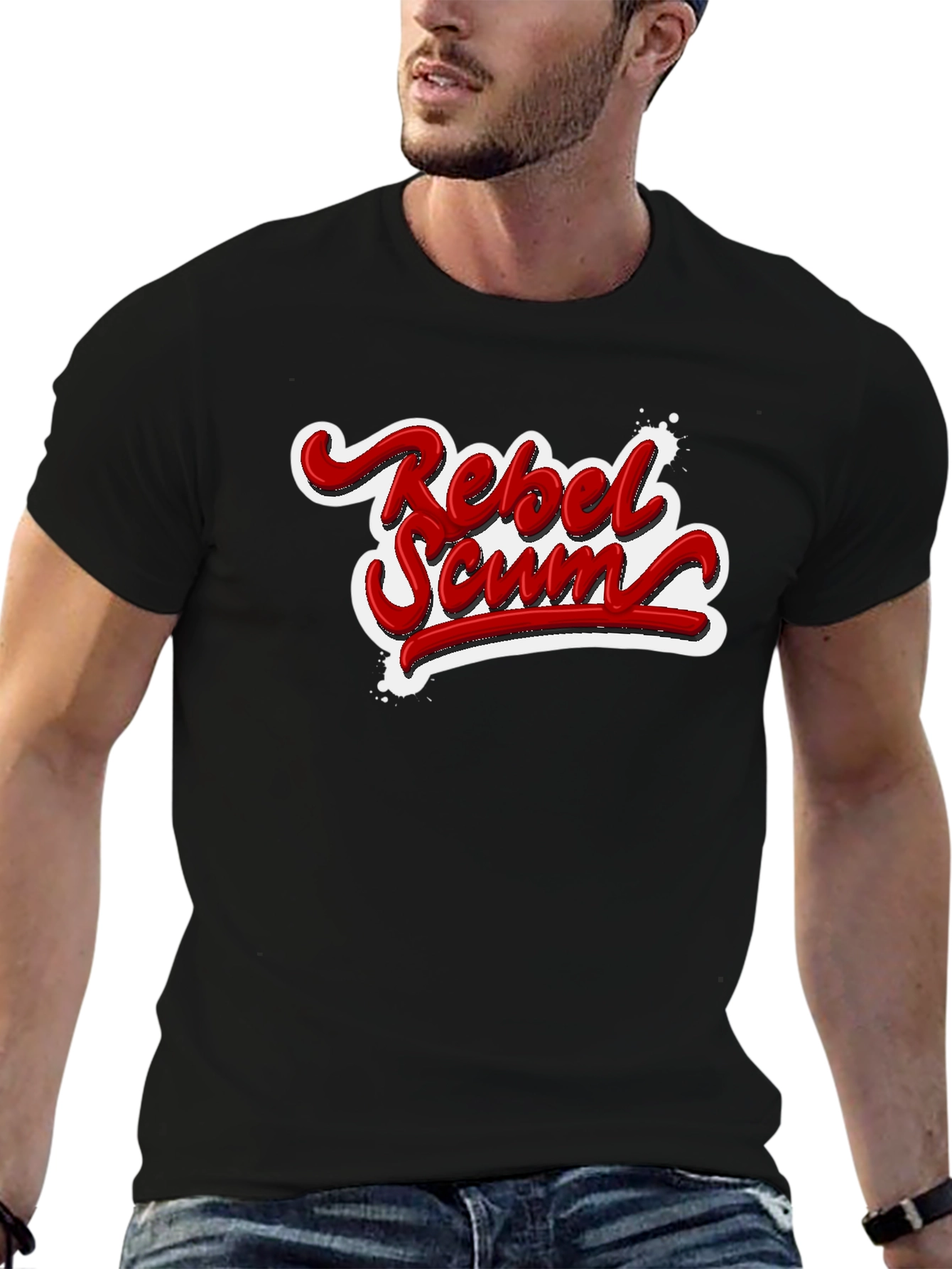 Rebel Scum Graphic T-Shirt - Bold Red Text