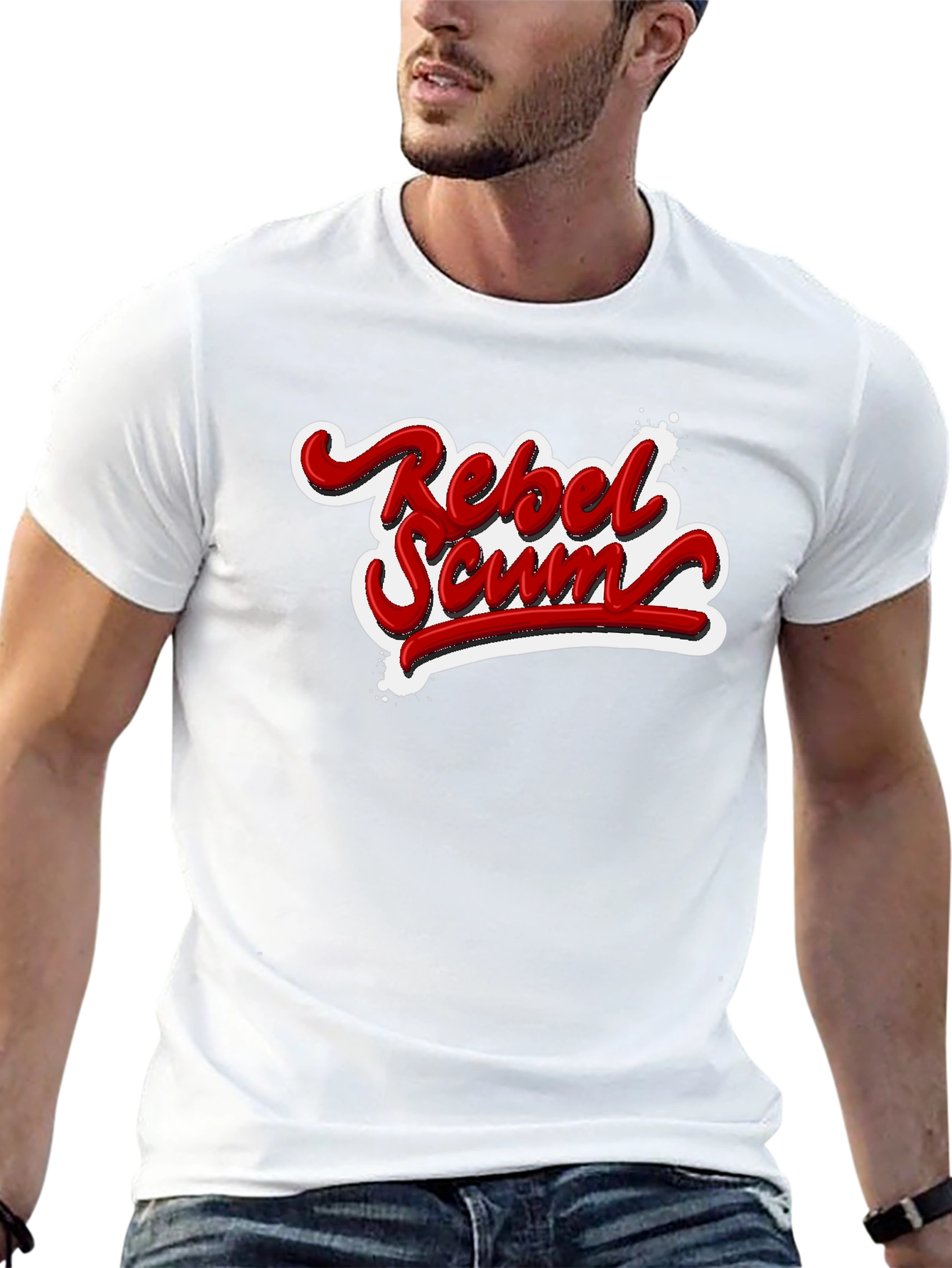 Rebel Scum Graphic T-Shirt - Bold Red Text