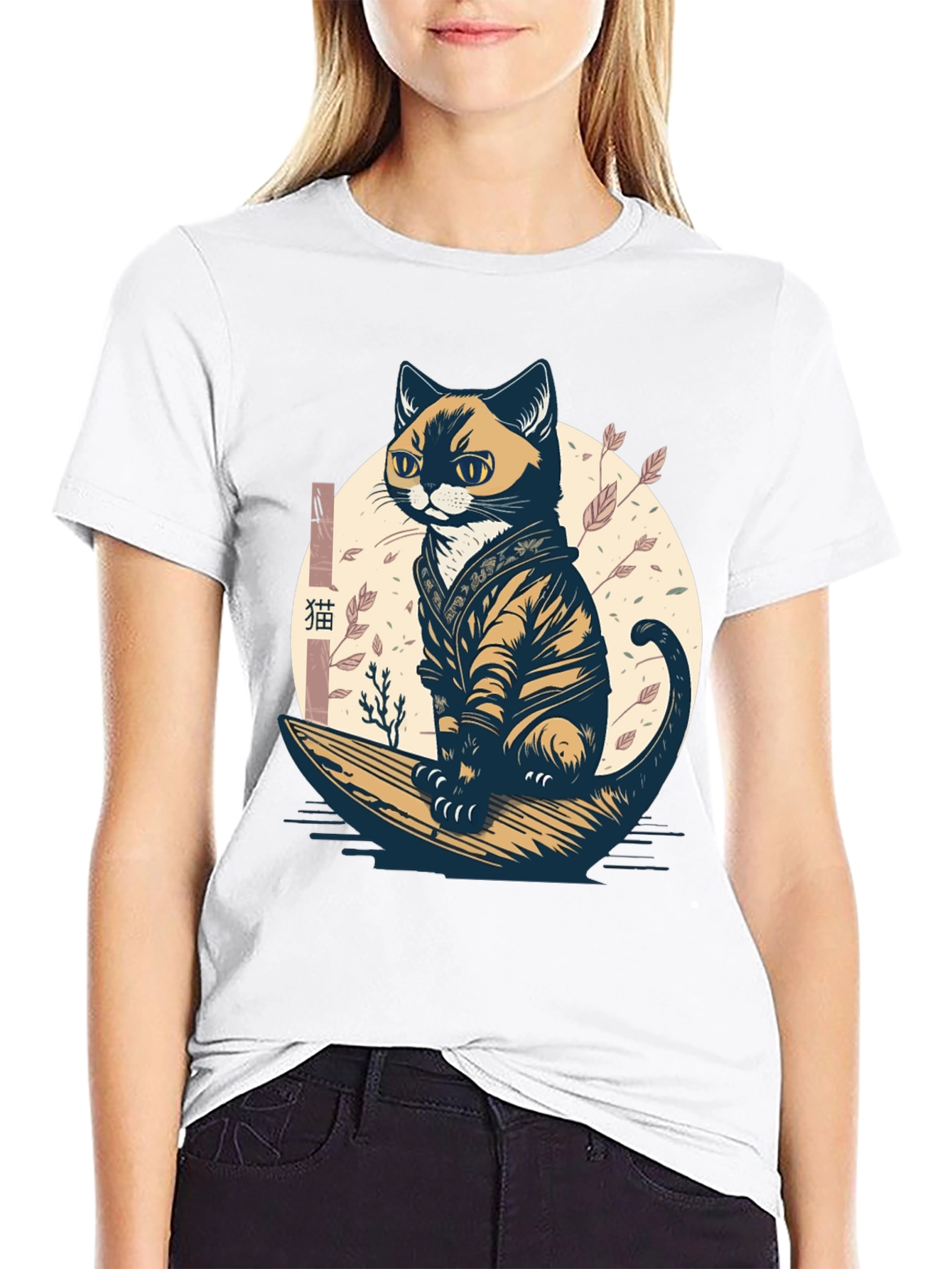 Samurai Cat Graphic Tee - Unique Style