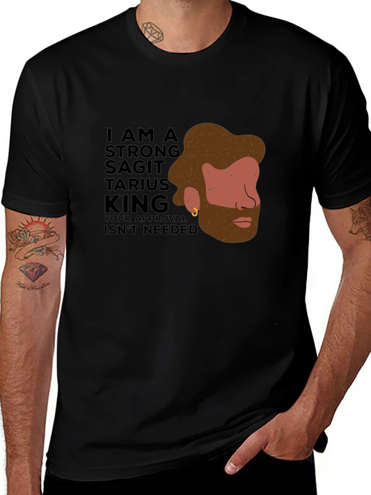 Strong Sagittarius King Black Graphic Tee