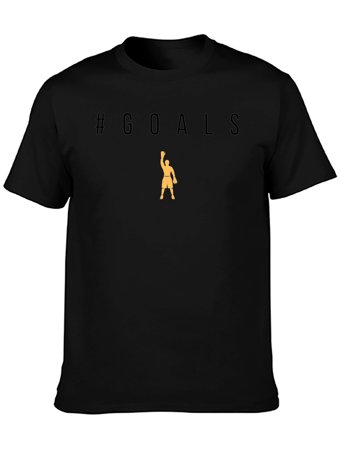 #Goals Black T-Shirt with Athlete Graphic