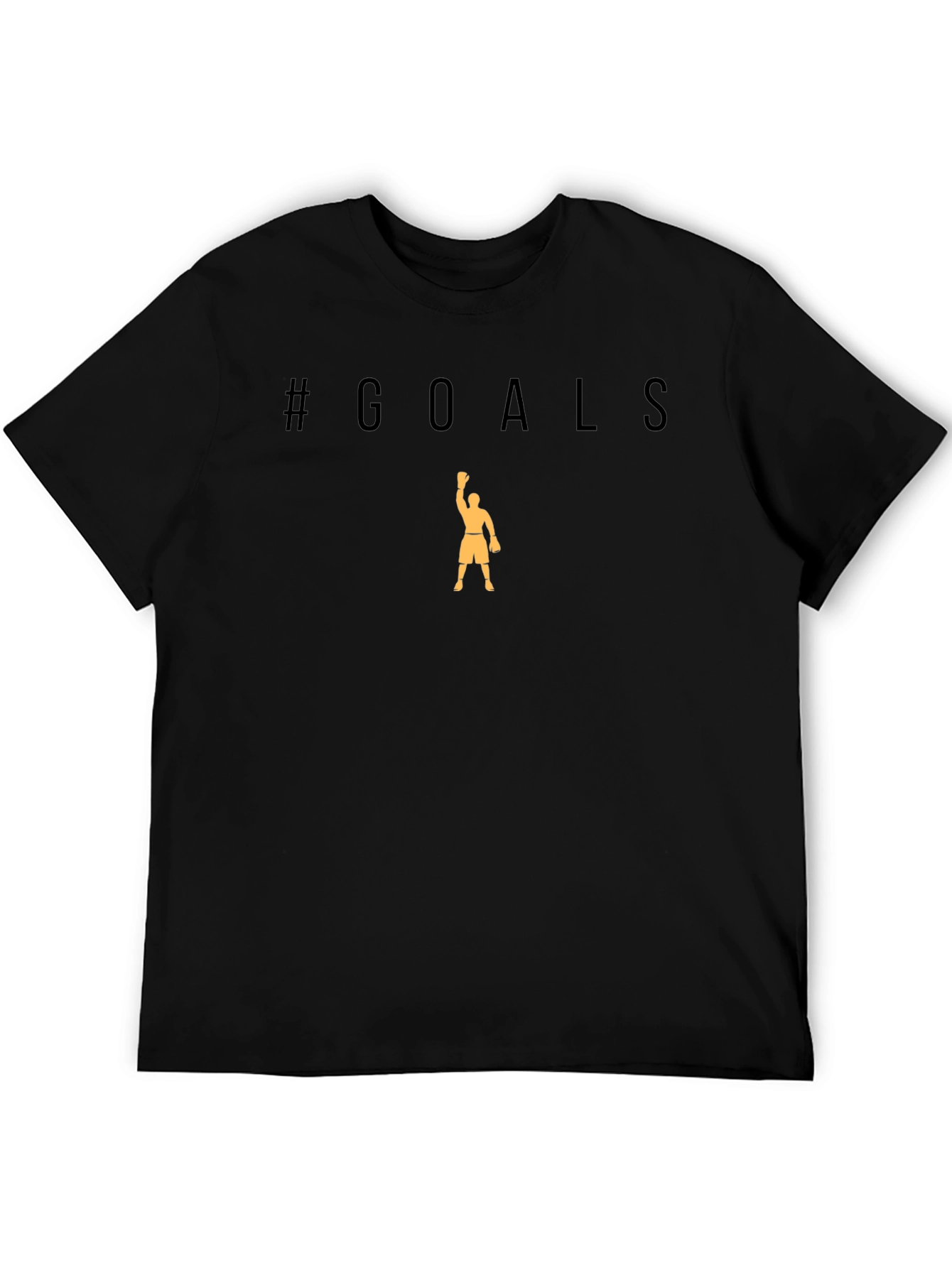 #Goals Black T-Shirt with Athlete Graphic
