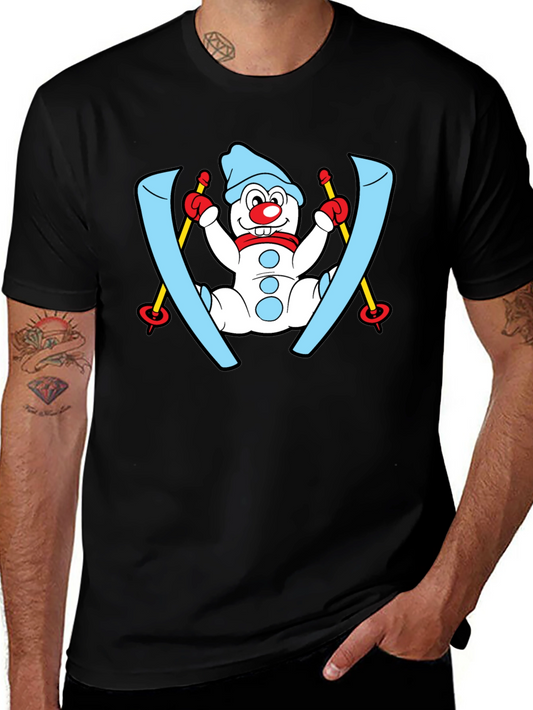 Snowman Skier Black T-Shirt