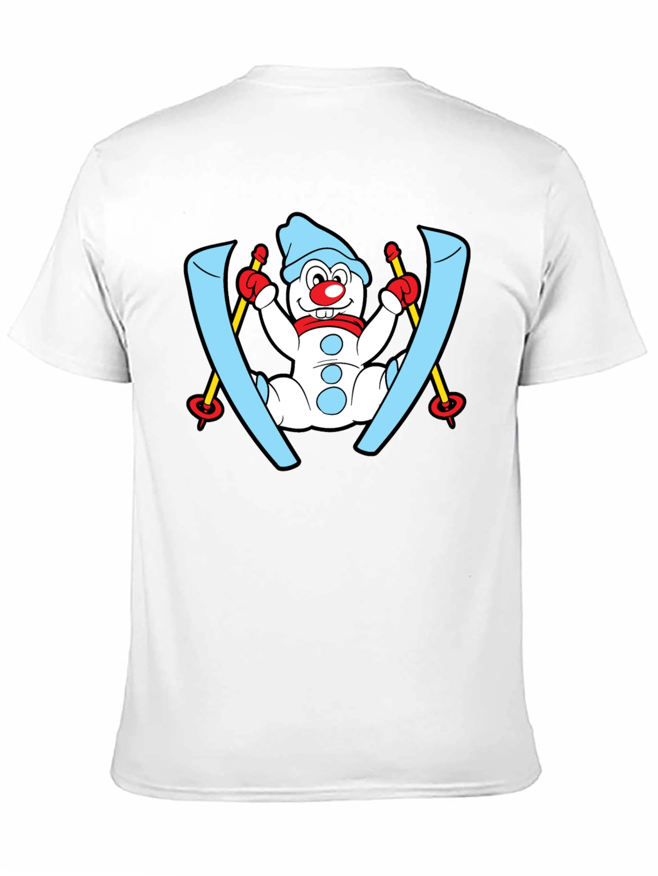 Snowman Skier Black T-Shirt