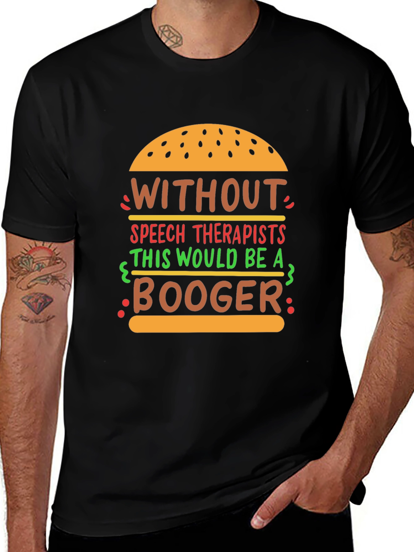 Speech Therapist Funny Burger Graphic T-Shirt