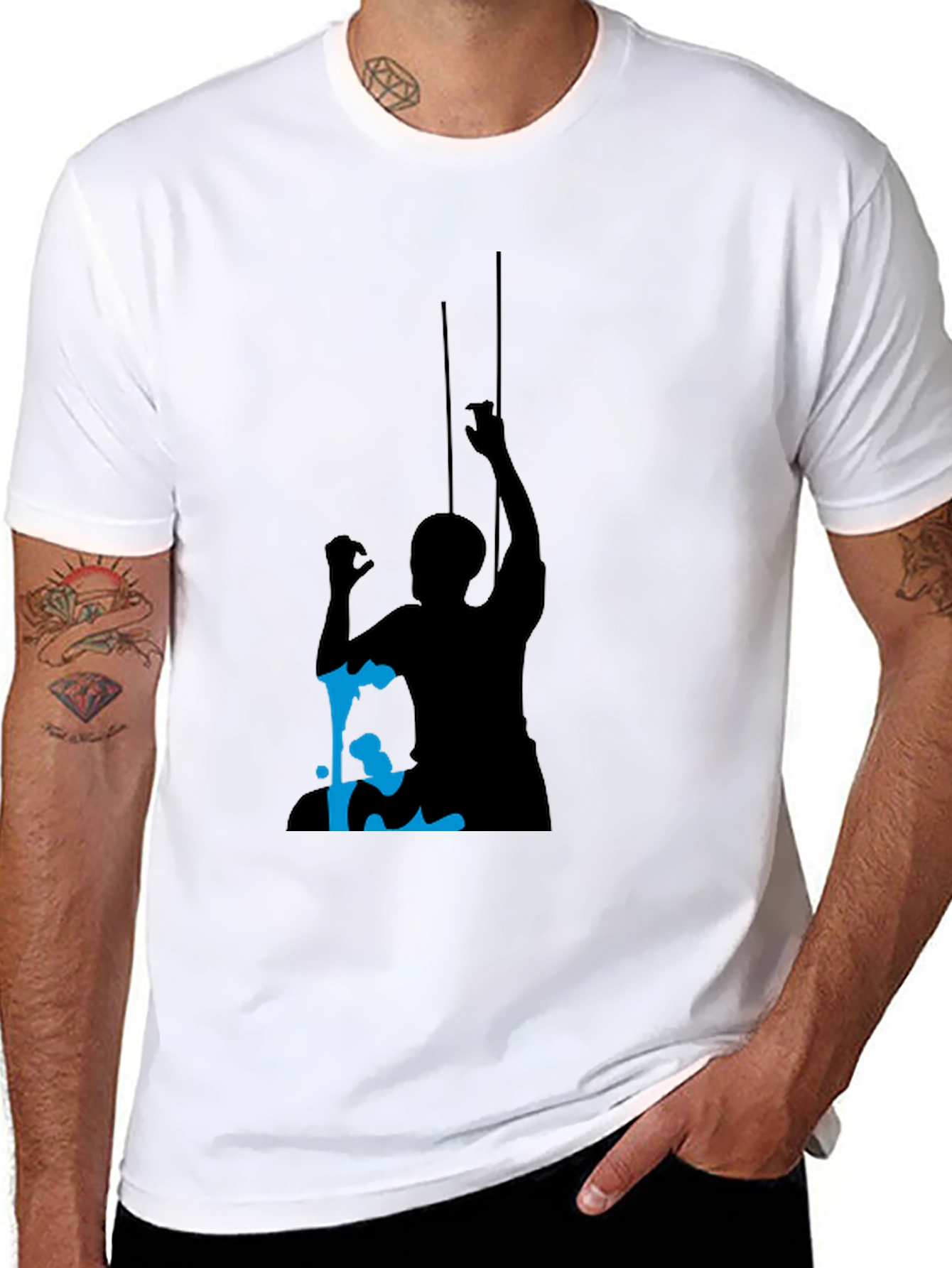Silhouette Climber Graphic Tee - Black Cotton Blend