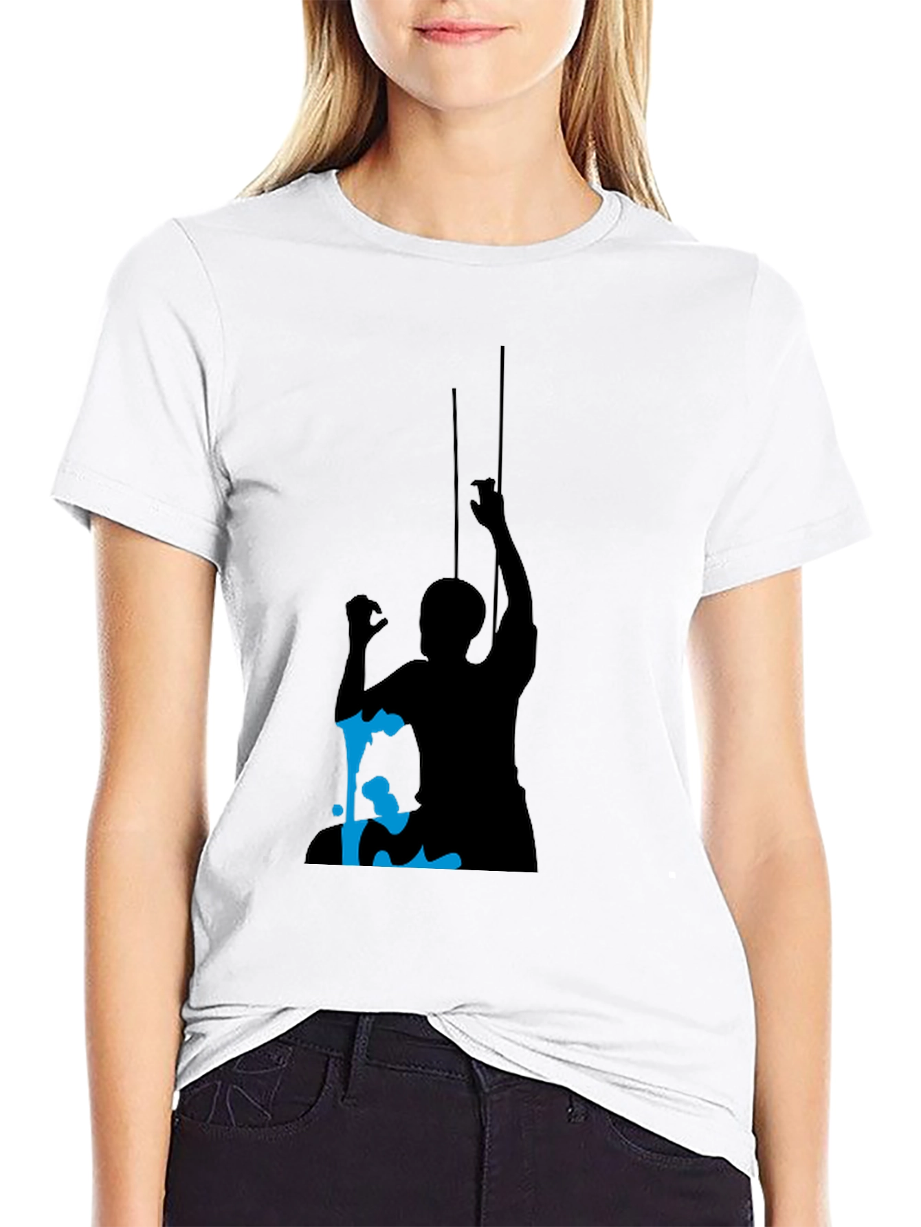 Silhouette Climber Graphic Tee - Black Cotton Blend