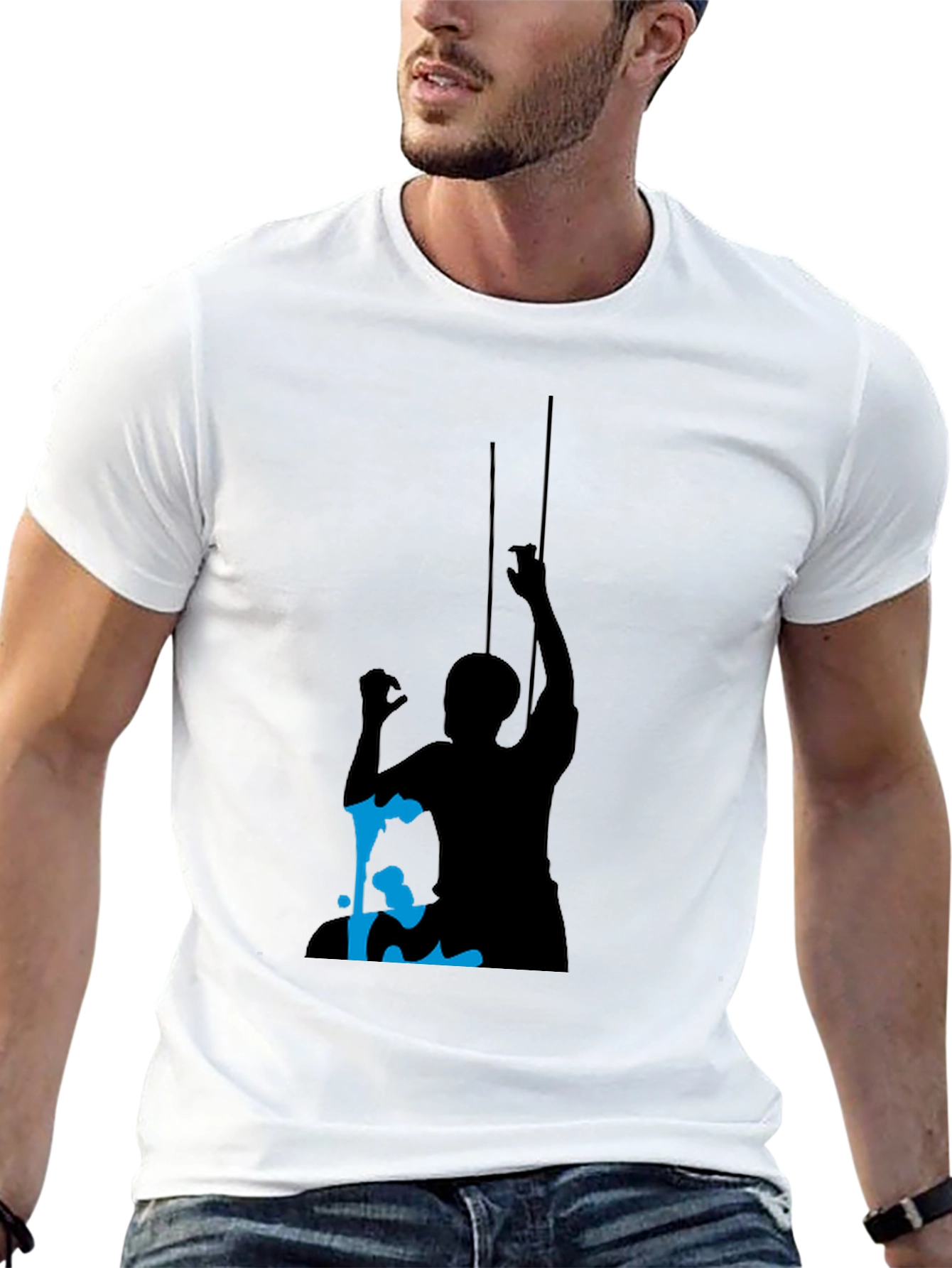 Silhouette Climber Graphic Tee - Black Cotton Blend