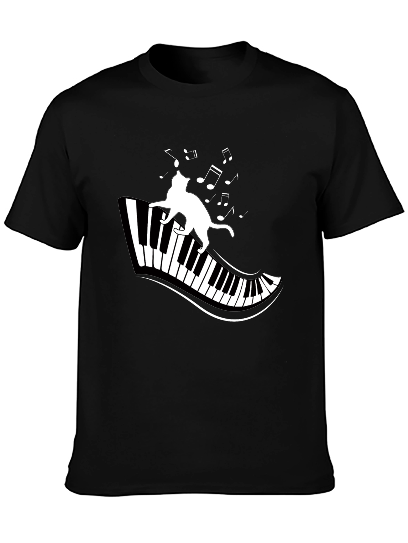 Cat on Piano T-Shirt - Musical Cat Tee