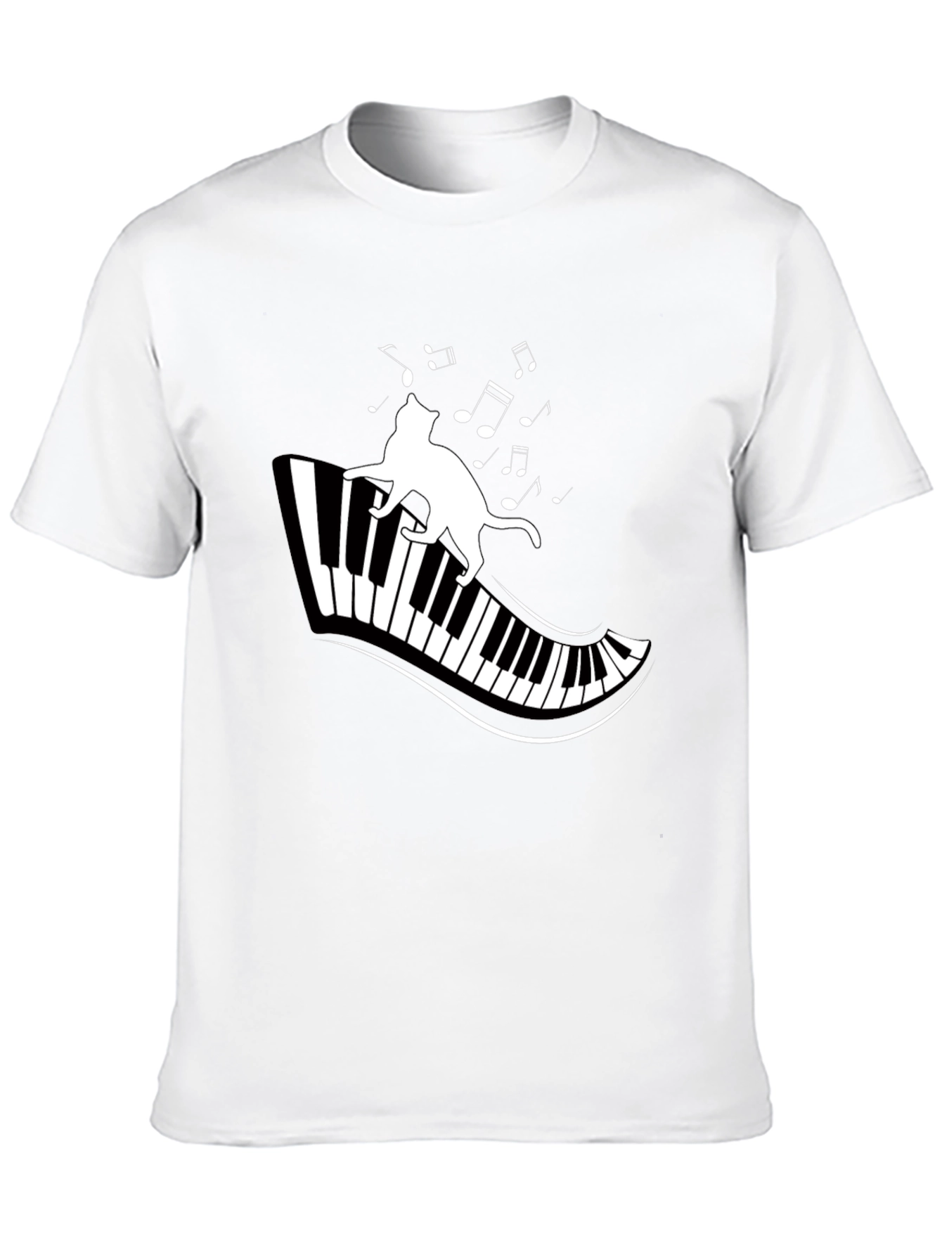 Cat on Piano T-Shirt - Musical Cat Tee