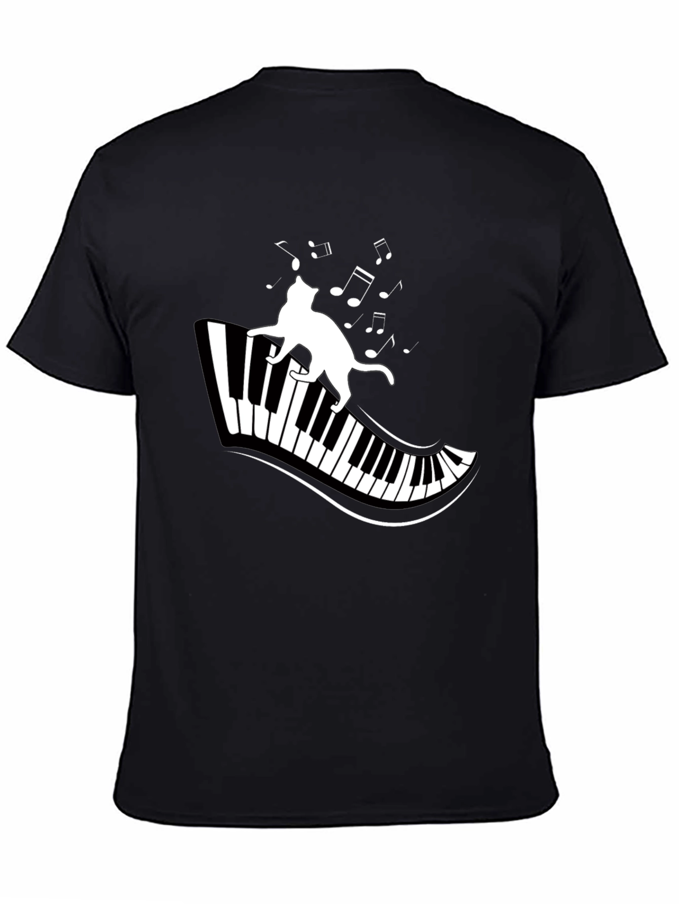 Cat on Piano T-Shirt - Musical Cat Tee