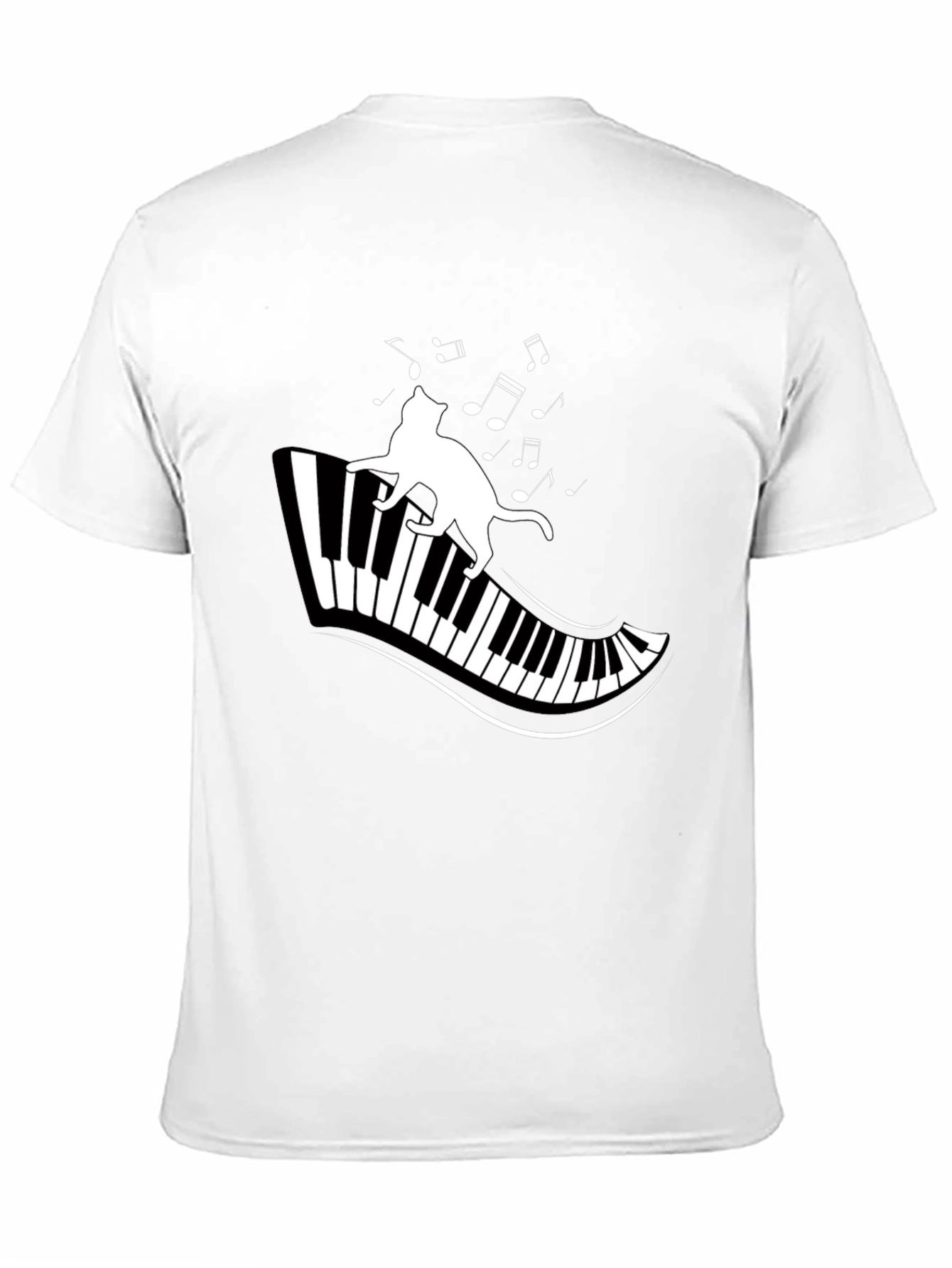 Cat on Piano T-Shirt - Musical Cat Tee