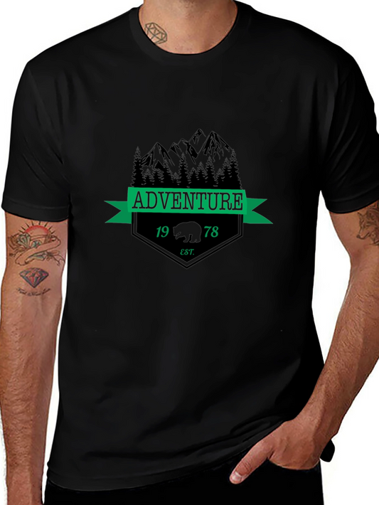 Adventure Bear Graphic Tee - Black