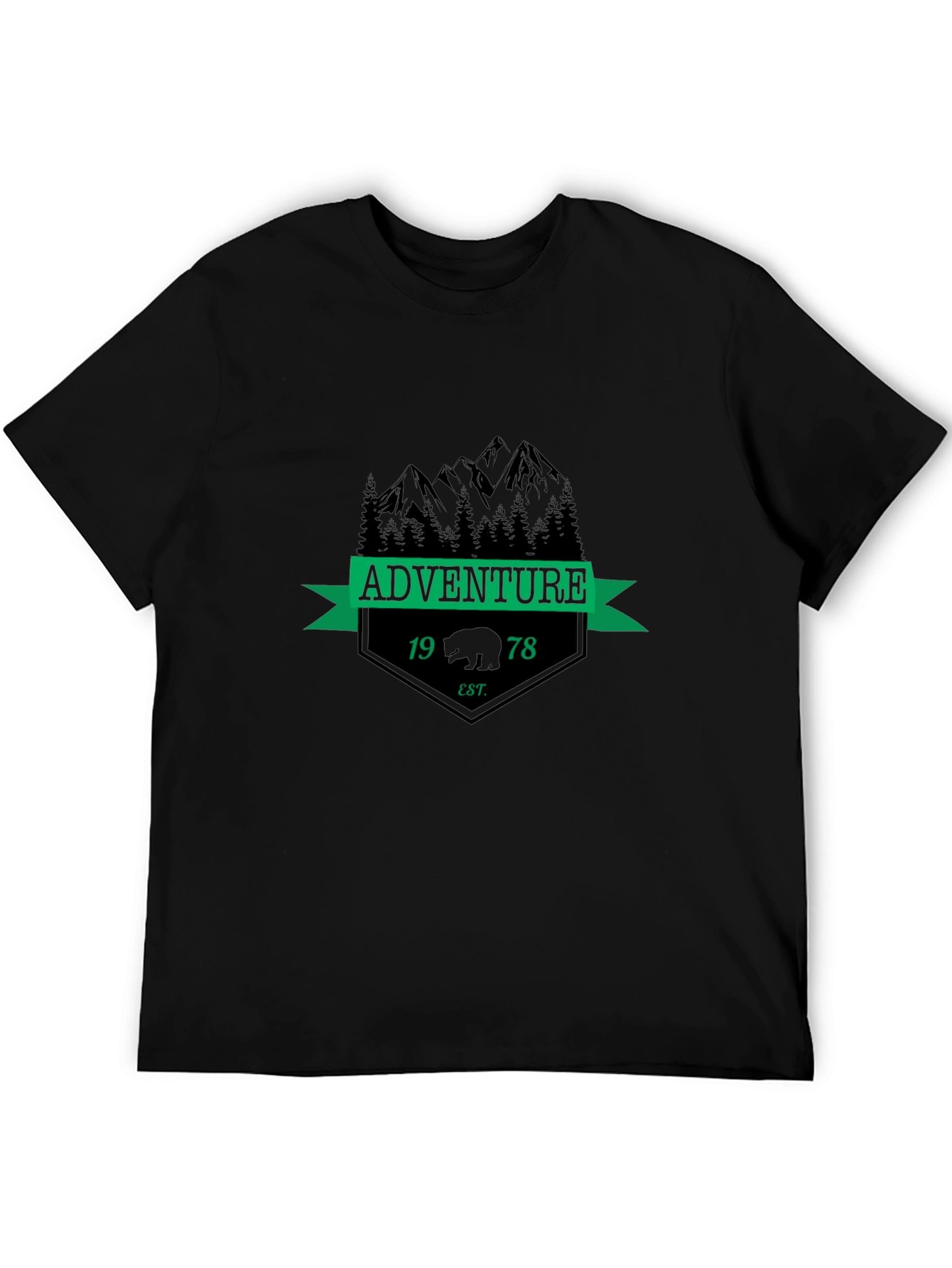 Adventure Bear Graphic Tee - Black