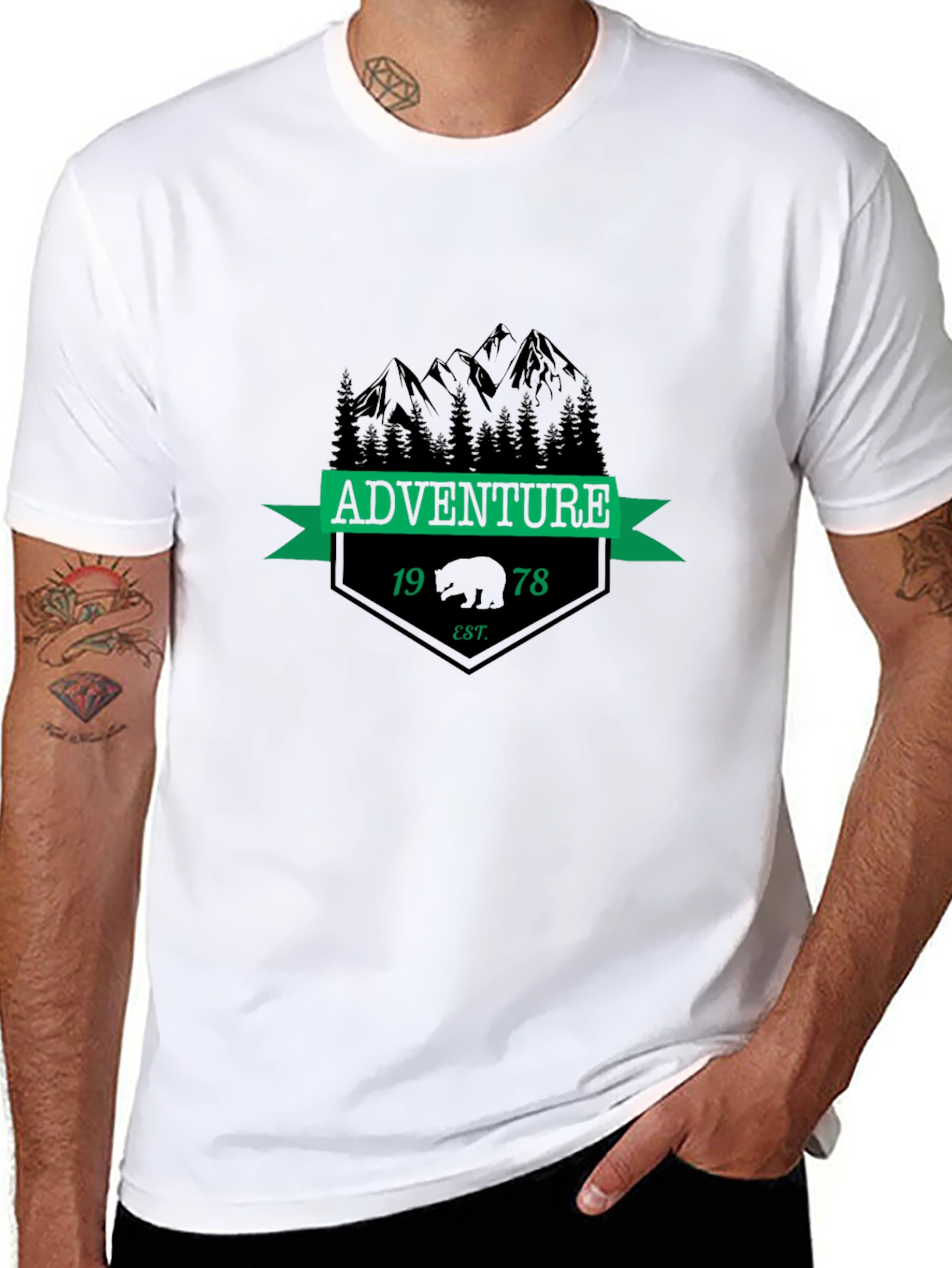 Adventure Bear Graphic Tee - Black
