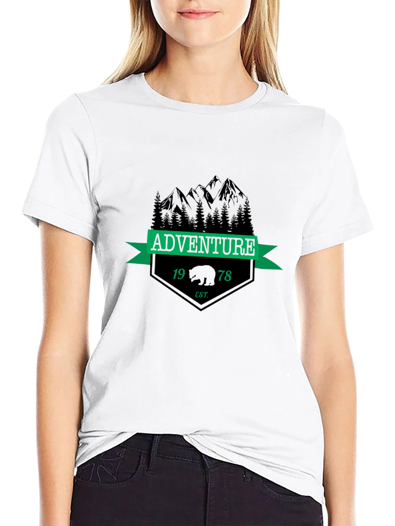 Adventure Bear Graphic Tee - Black