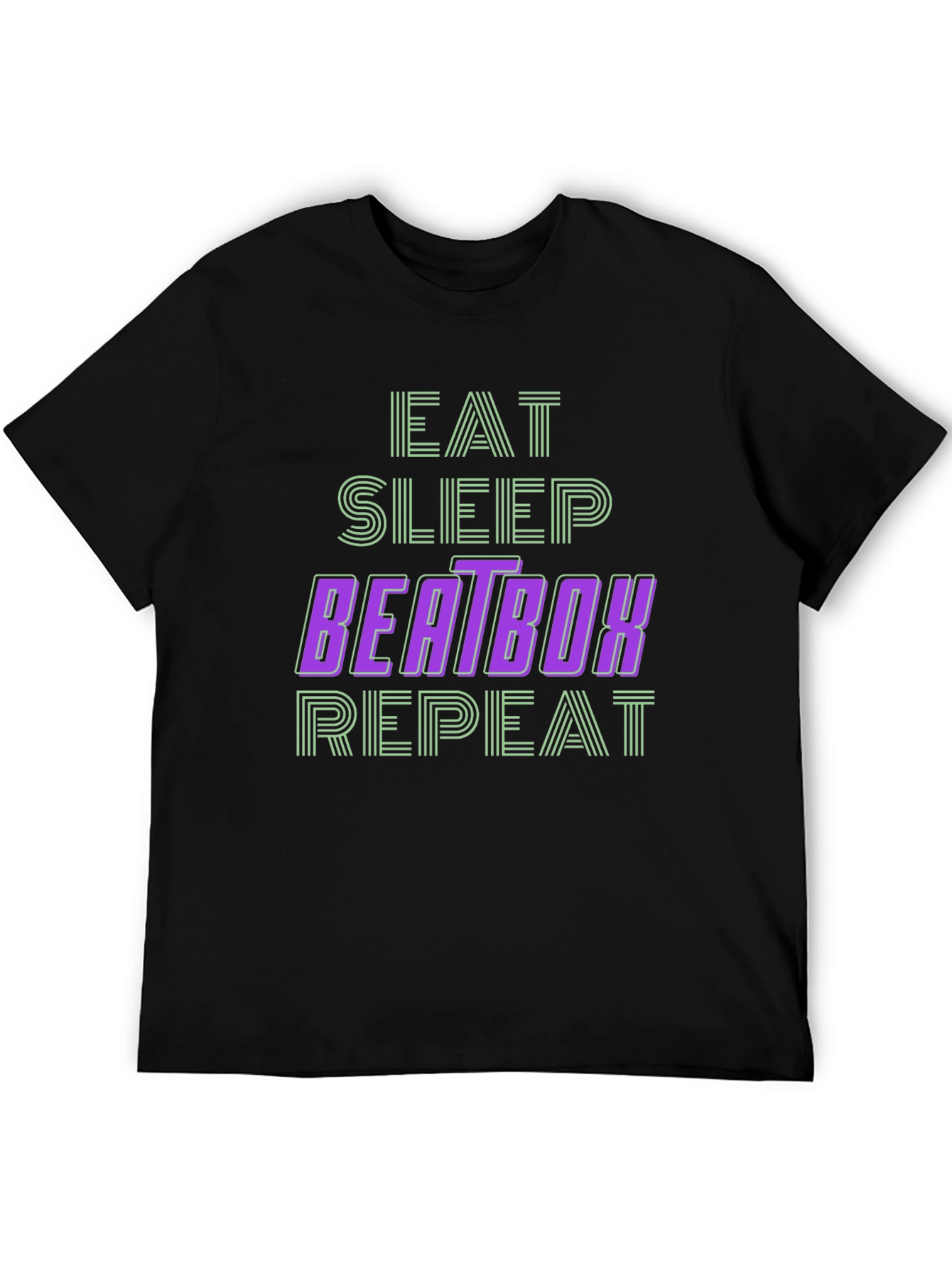 Eat Sleep Beatbox Repeat Black T-Shirt