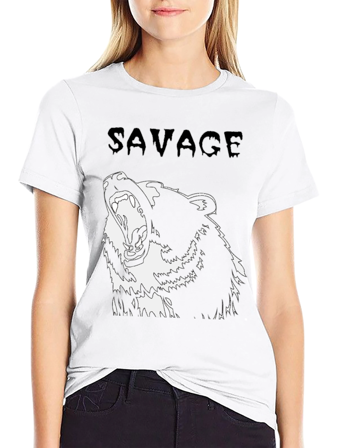 Savage Bear Graphic Black T-Shirt