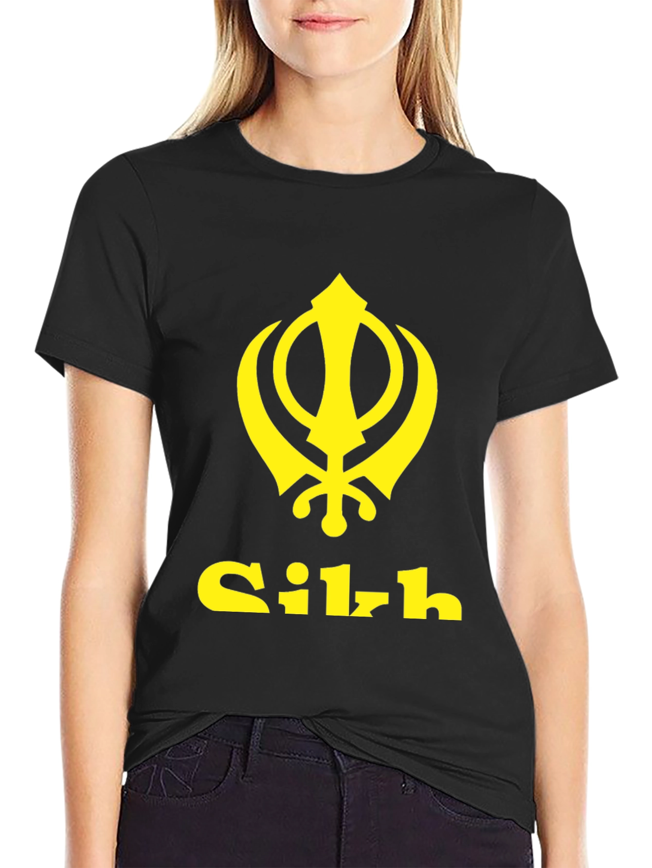 Sikh Khanda Symbol Black T-Shirt