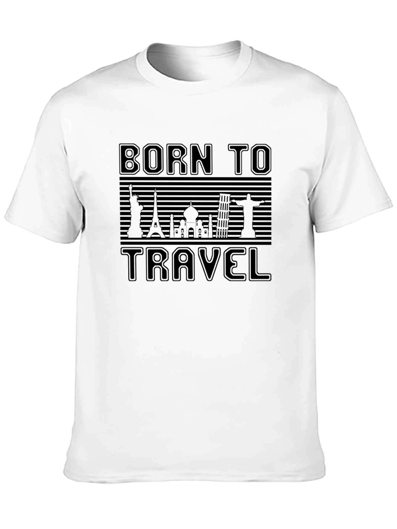 Born to Travel Black Graphic Tee