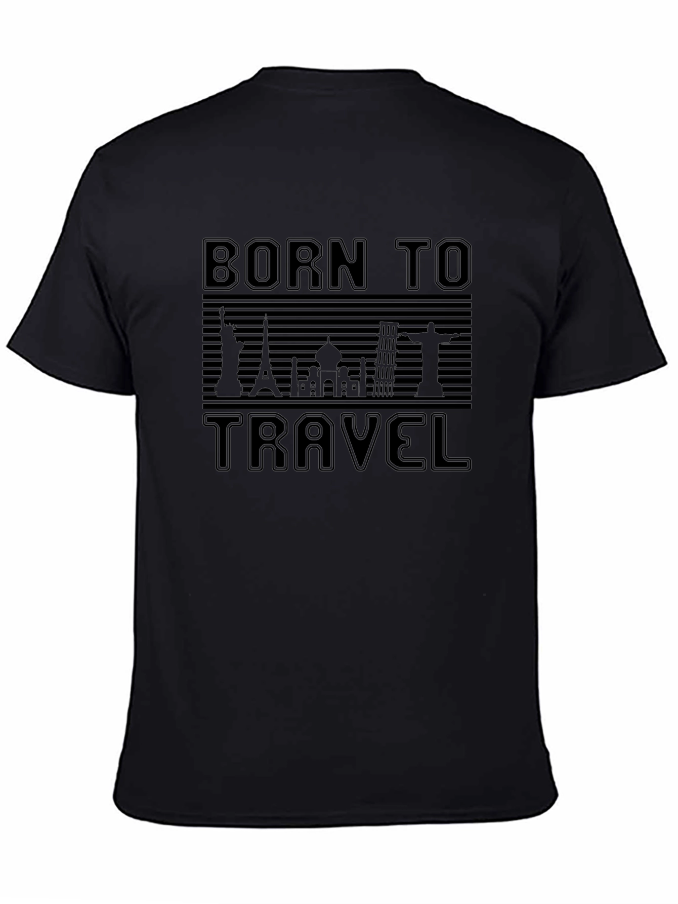 Born to Travel Black Graphic Tee
