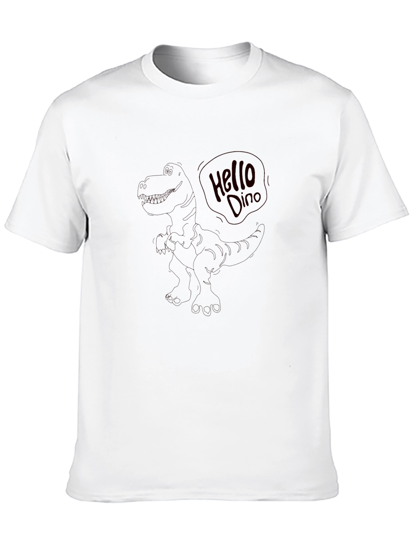 Hello Dino Black T-Shirt