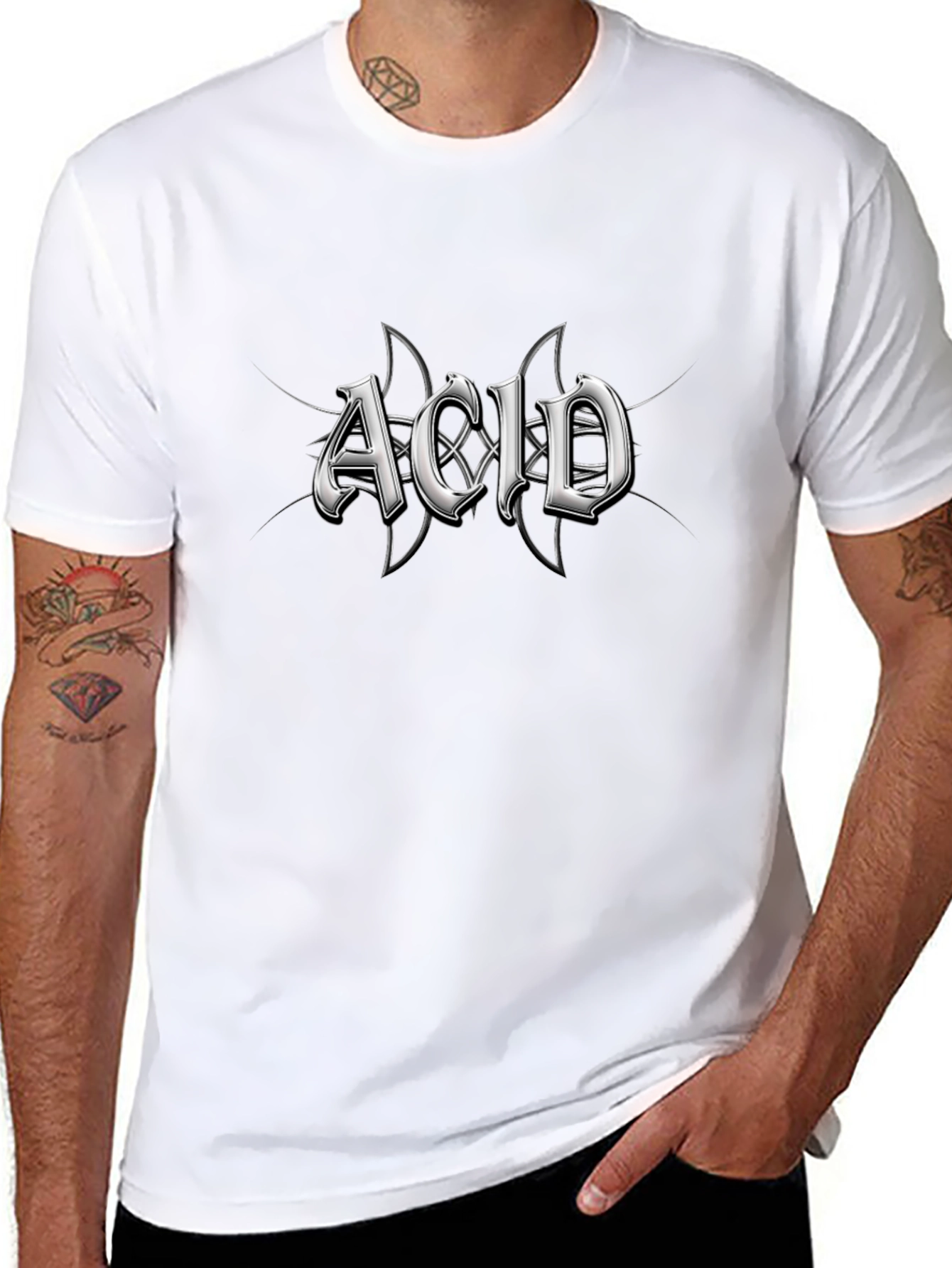 Acid Graphic Print Black T-Shirt