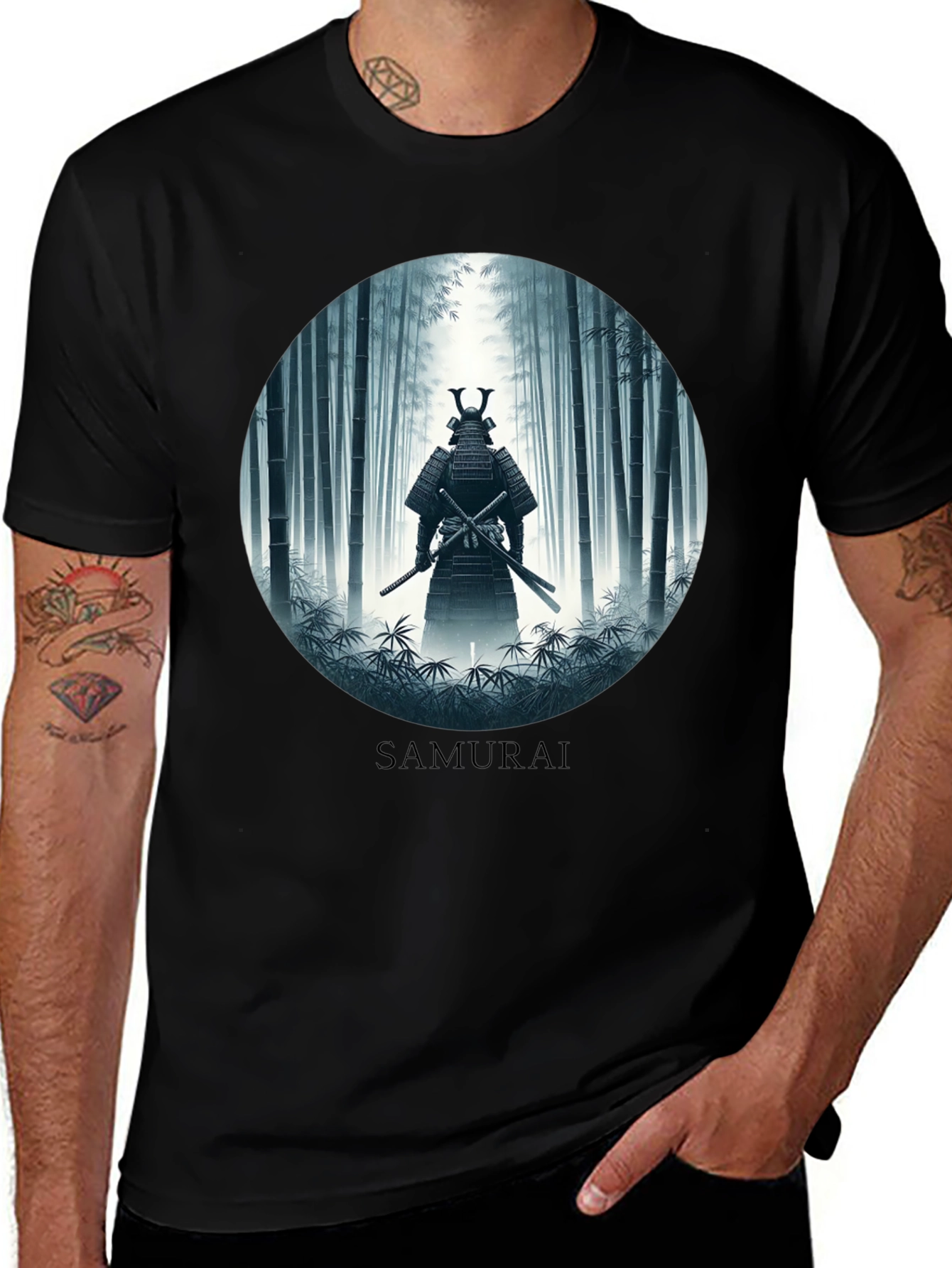 Samurai in Bamboo Forest T-Shirt