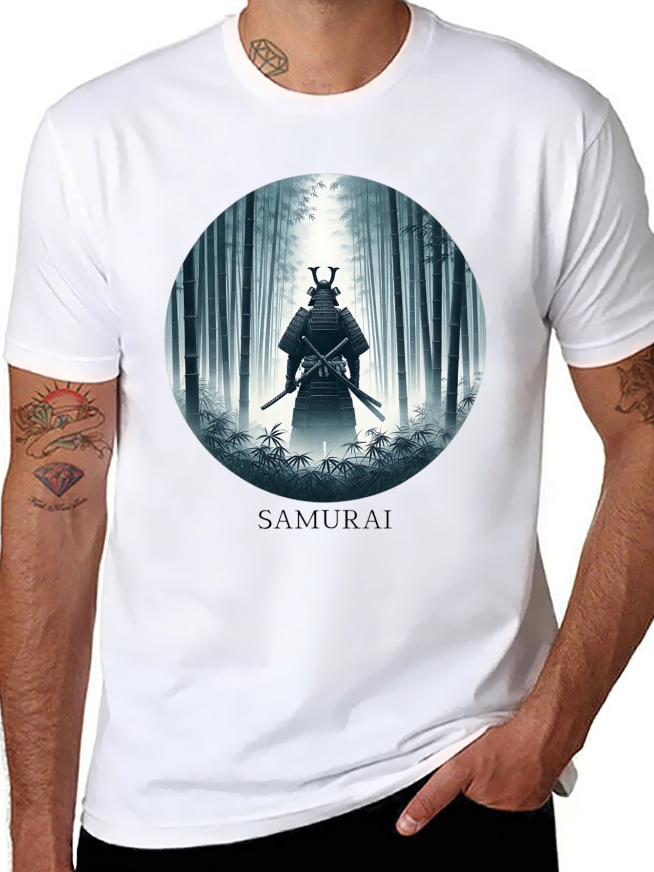 Samurai in Bamboo Forest T-Shirt