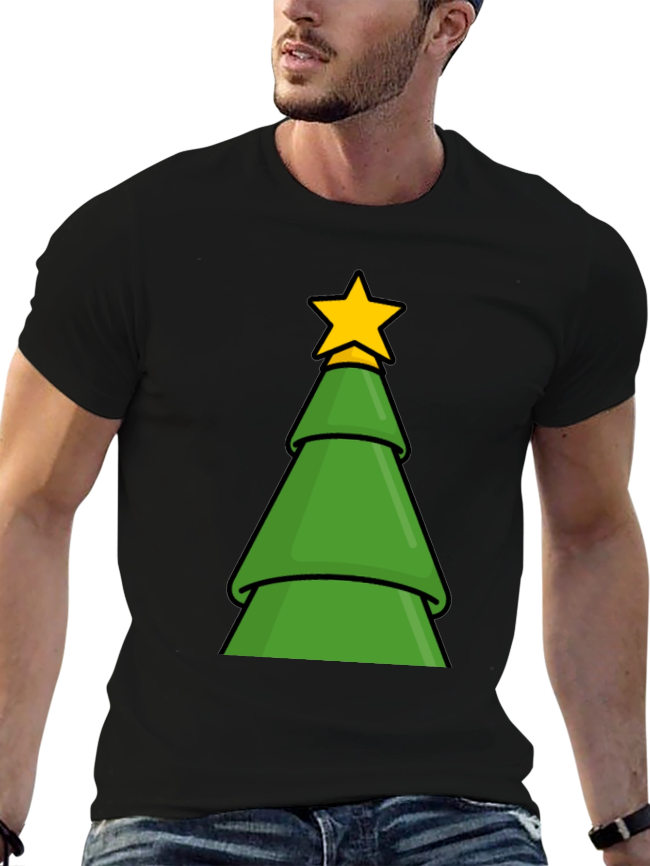 Festive Christmas Tree Graphic T-Shirt