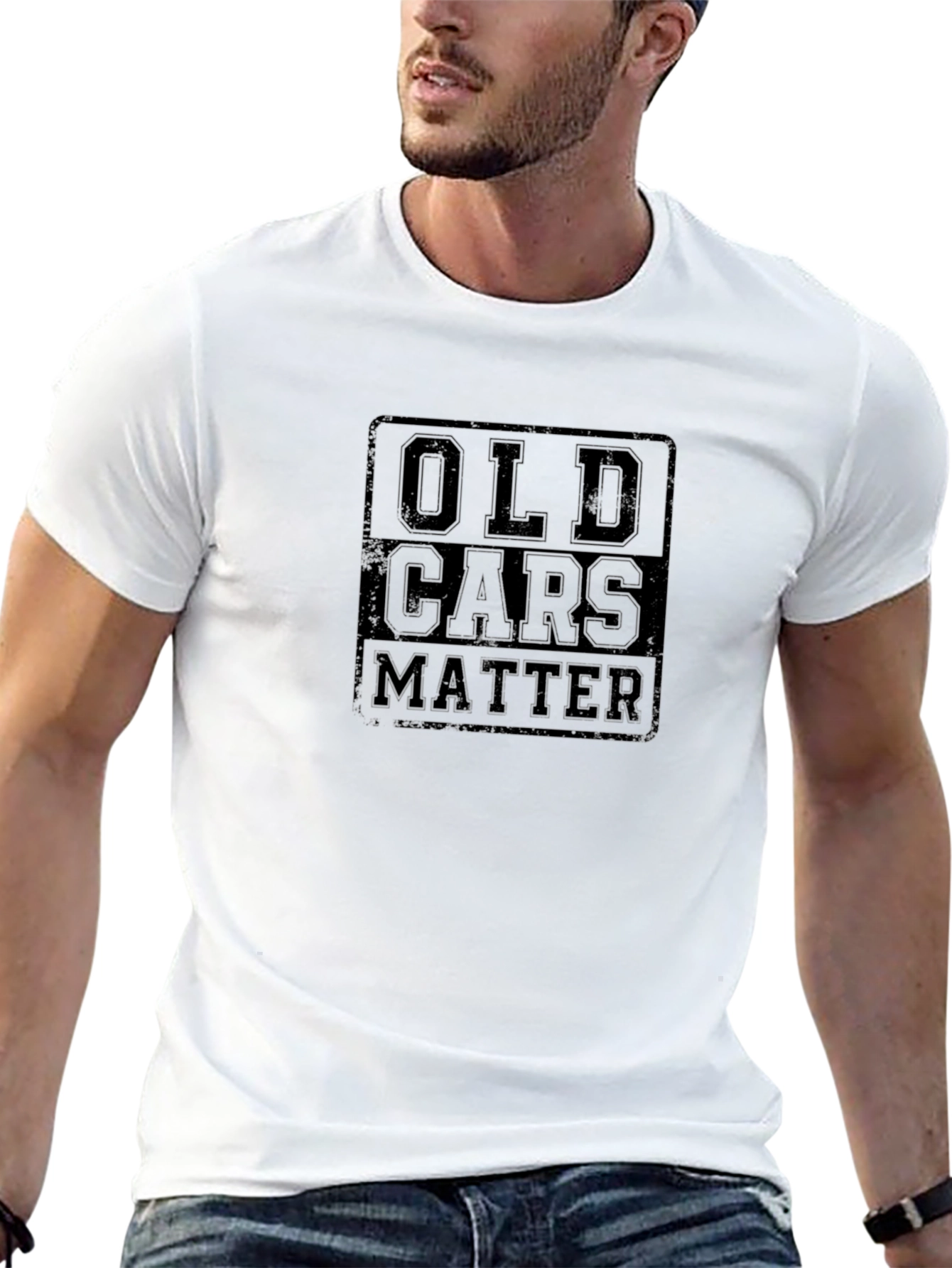 Old Cars Matter Black Graphic Tee
