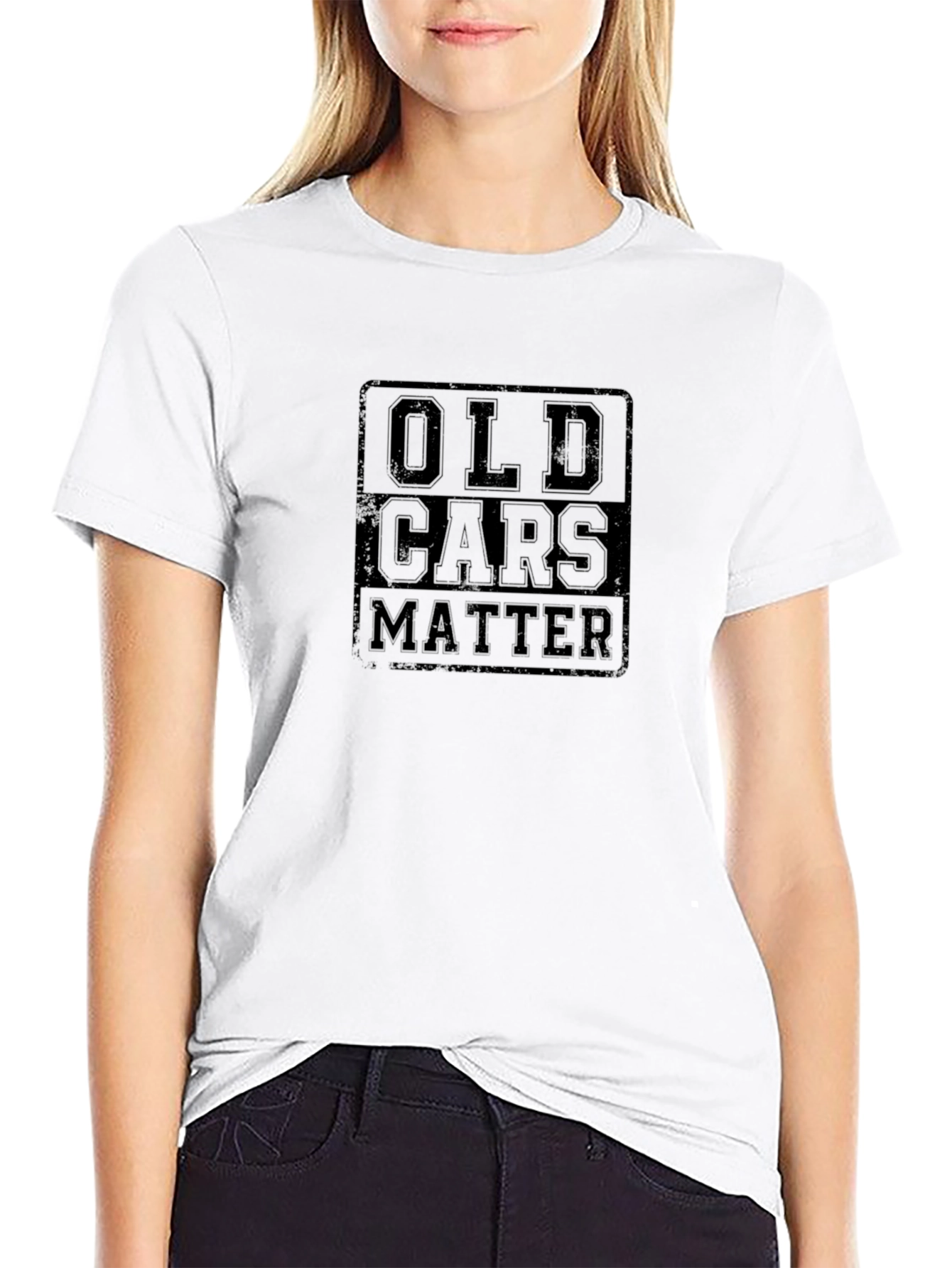 Old Cars Matter Black Graphic Tee