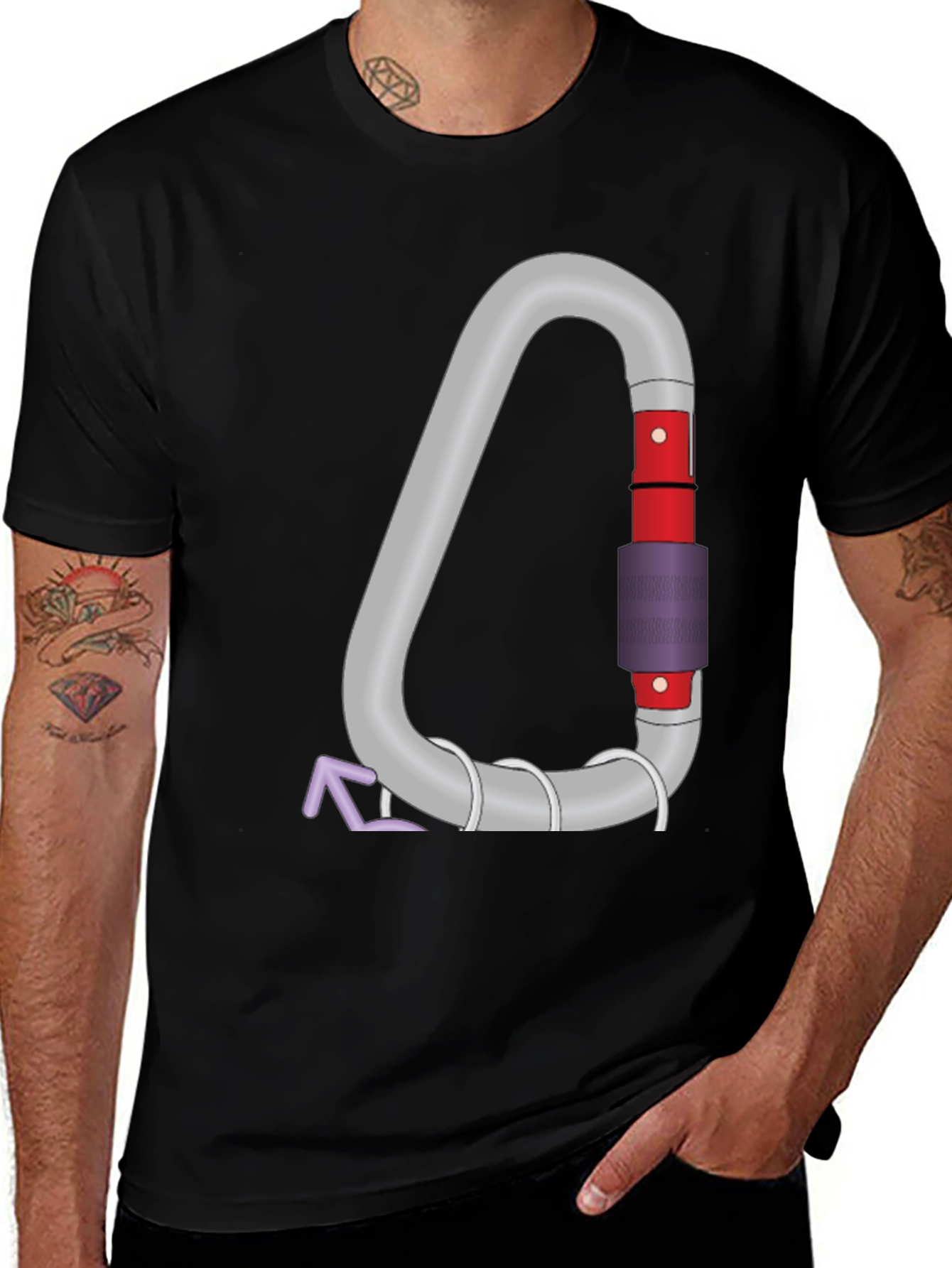 Climbing Carabiner Graphic Tee - Black
