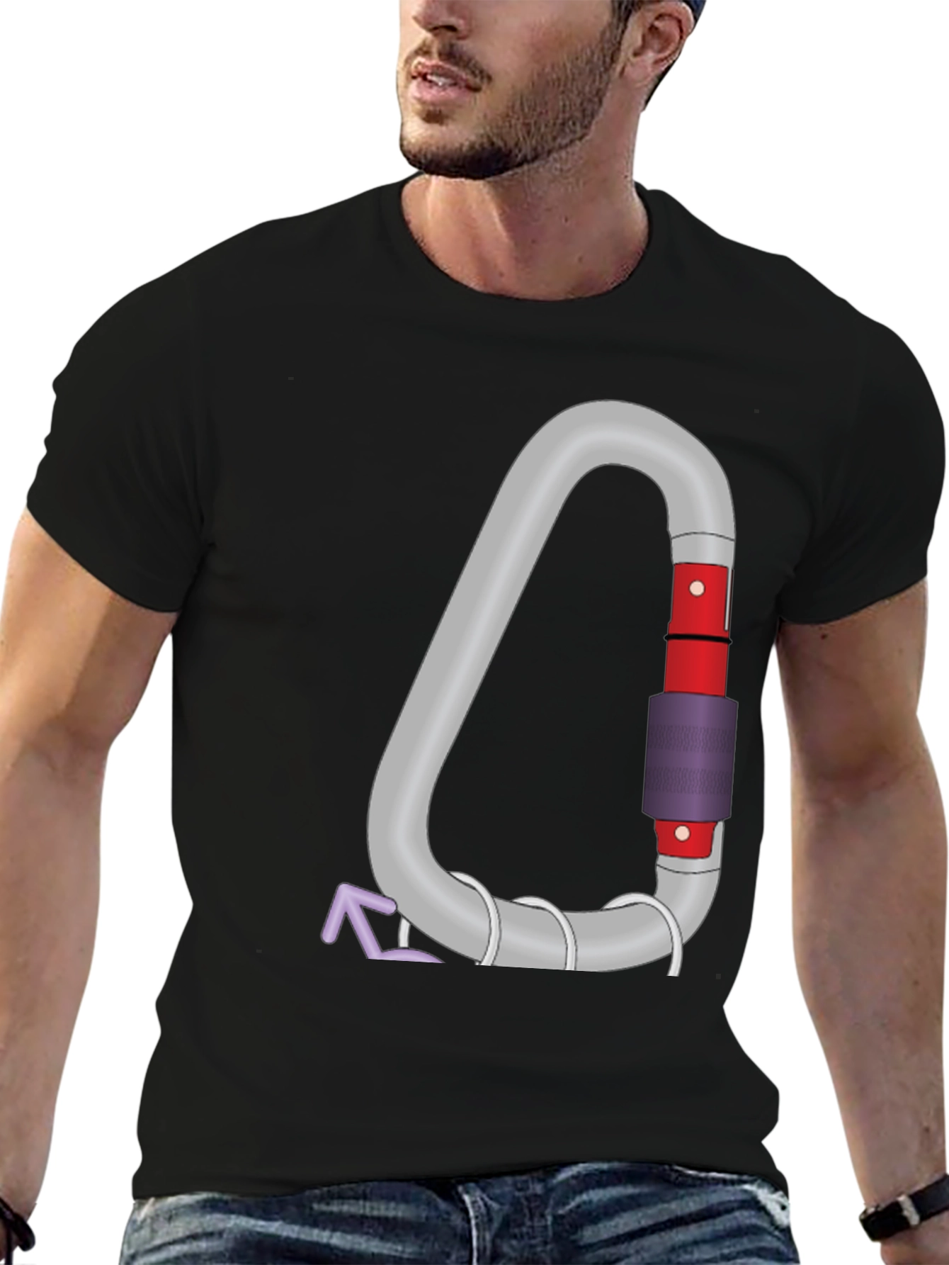 Climbing Carabiner Graphic Tee - Black