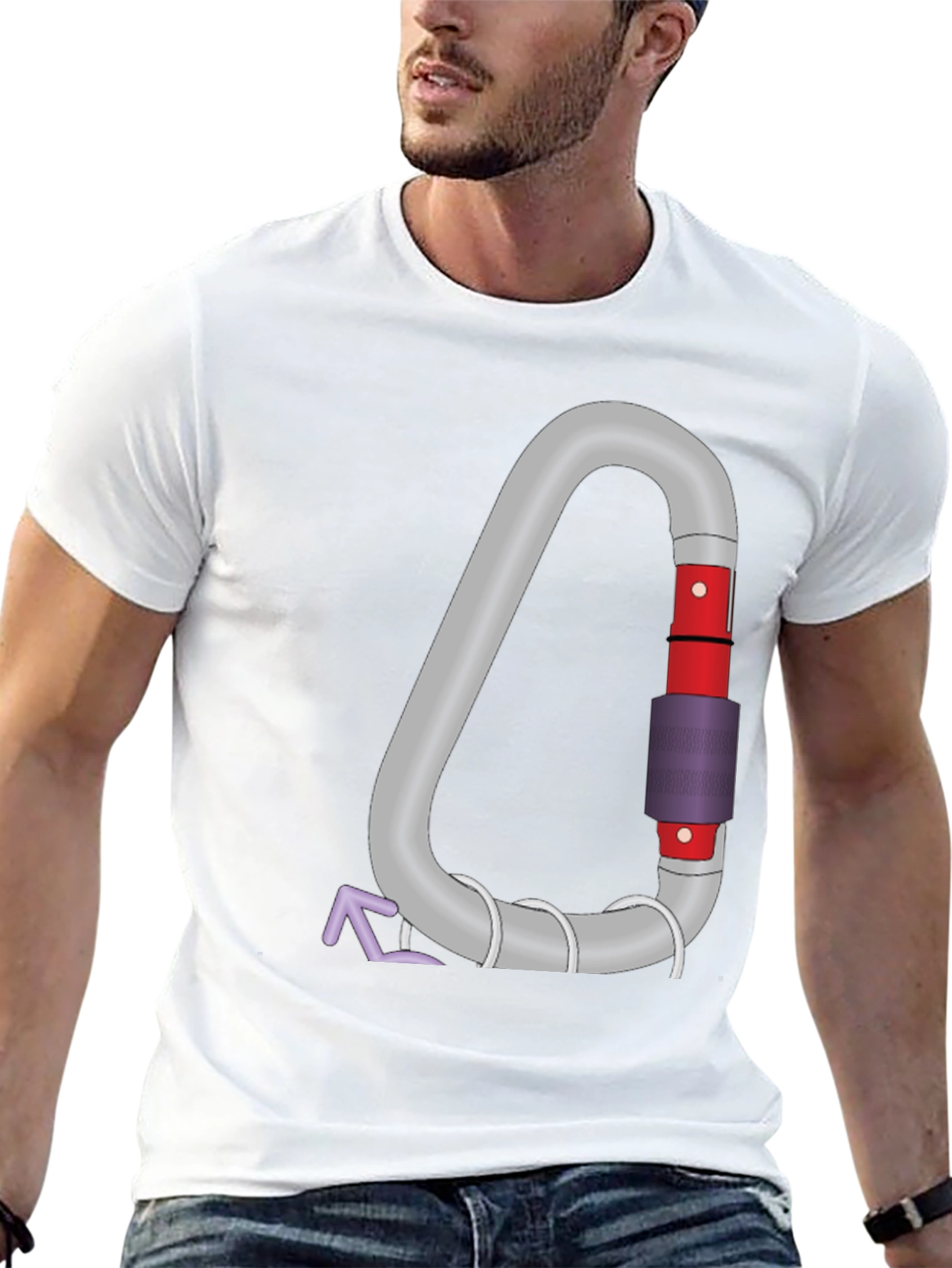 Climbing Carabiner Graphic Tee - Black